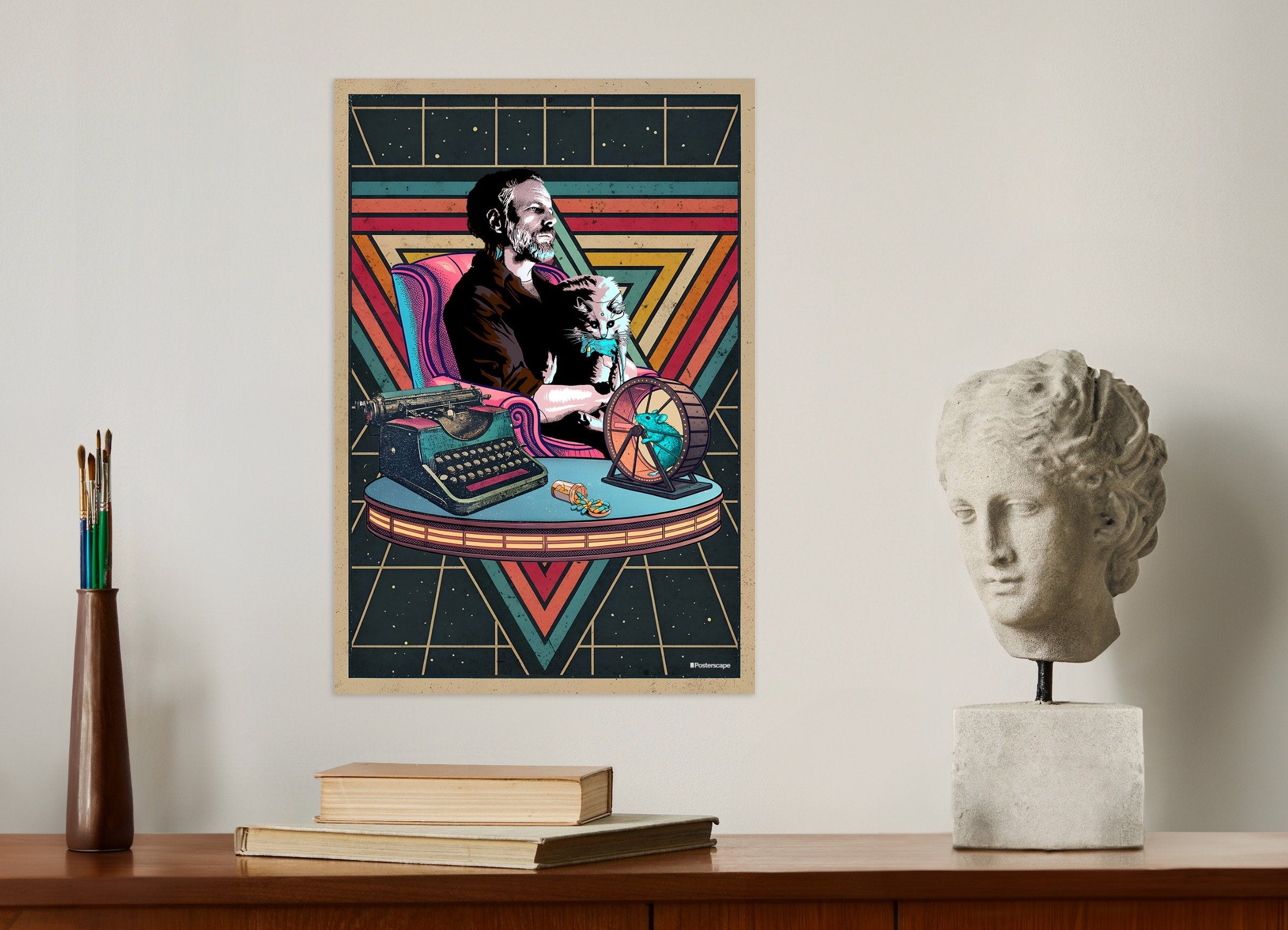 Philip K. Dick Plakat - "Jeg Er I Live Og Du Er Død" - Retro Sci-Fi Poster