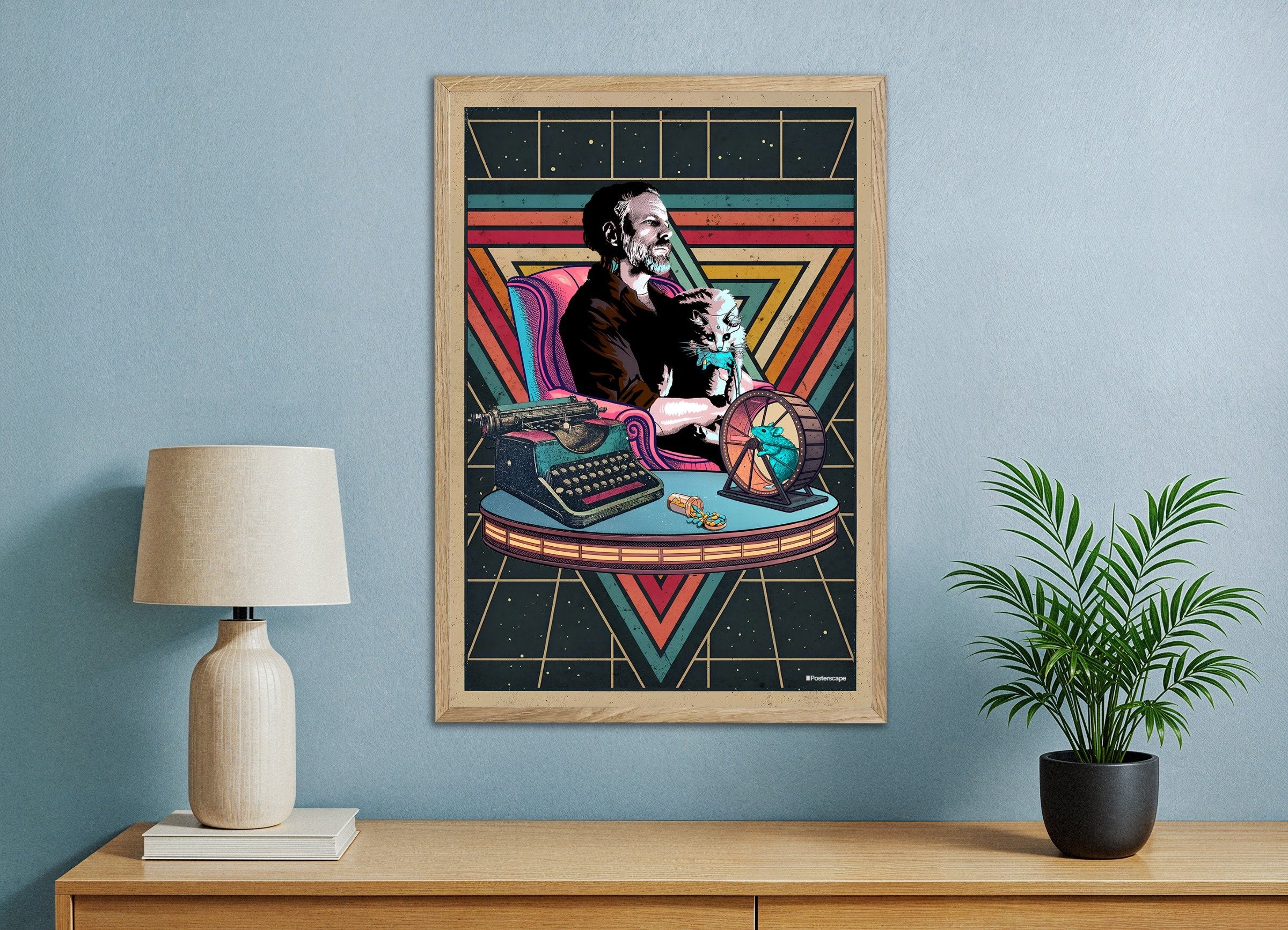 Philip K. Dick Plakat - "Jeg Er I Live Og Du Er Død" - Retro Sci-Fi Poster