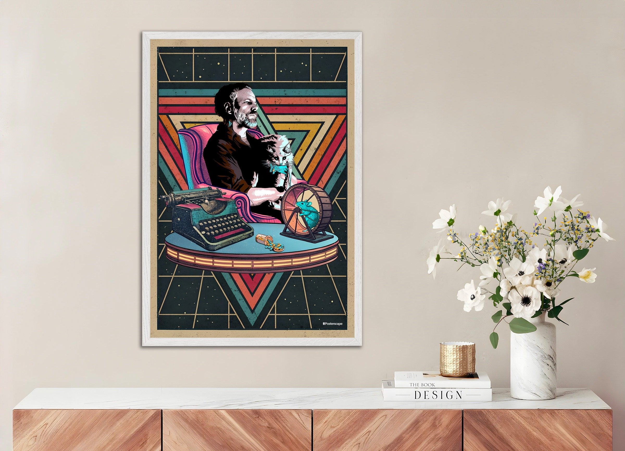 Philip K. Dick Plakat - "Jeg Er I Live Og Du Er Død" - Retro Sci-Fi Poster