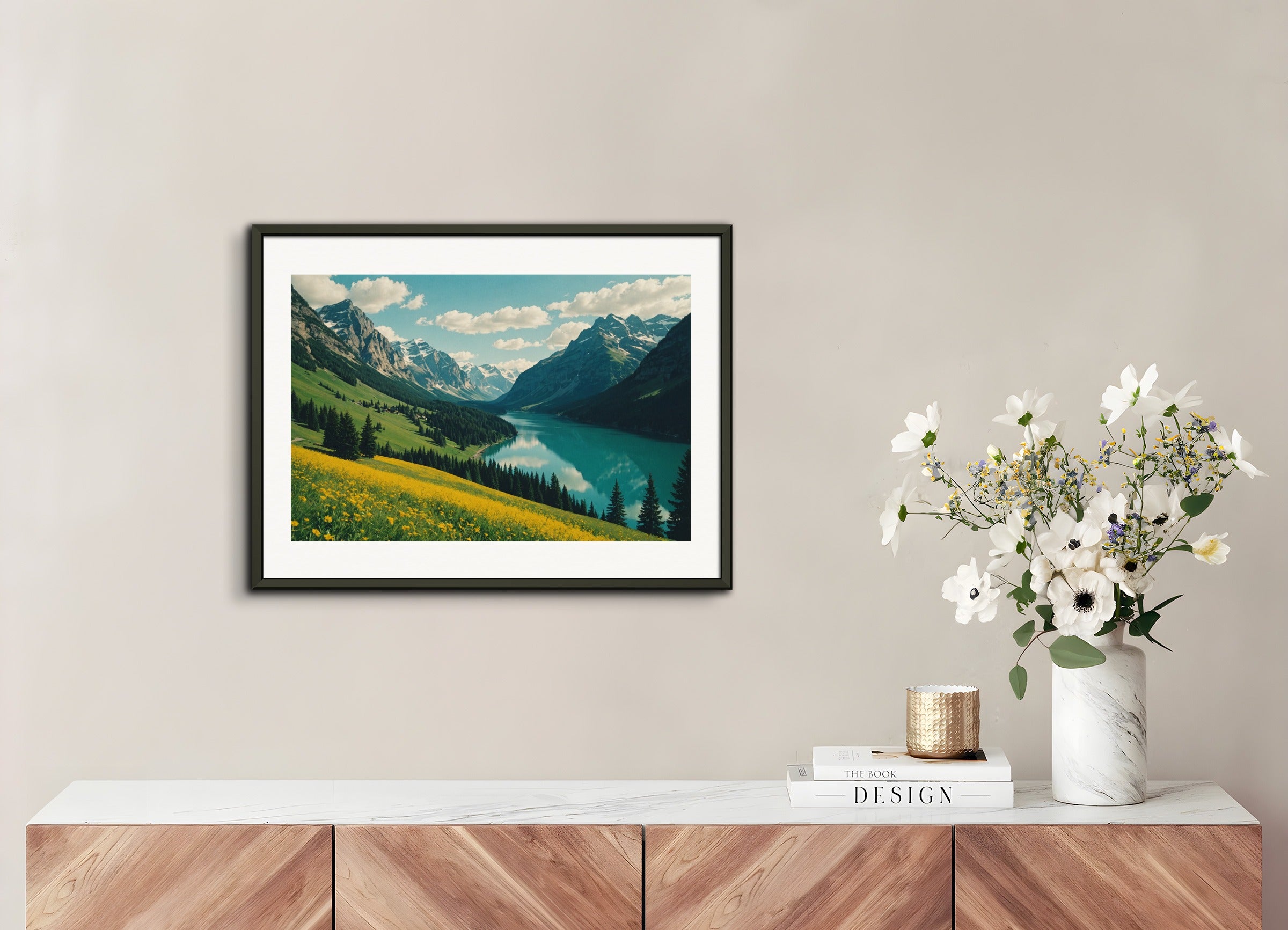 Poster with metal frame: 35mm analog photography, Beautiful landscape