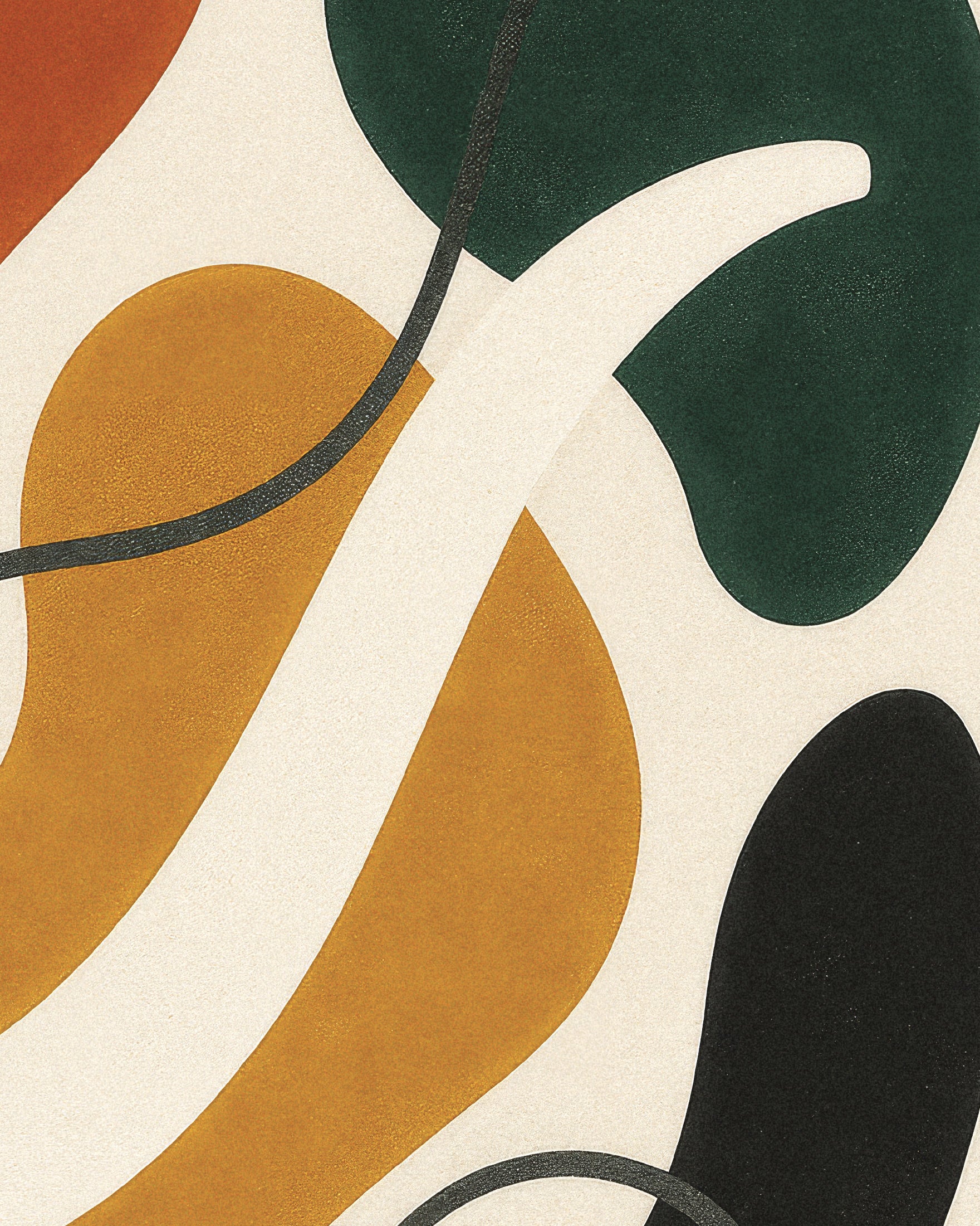 Inflections 02 – farverig abstrakt poster med organiske former