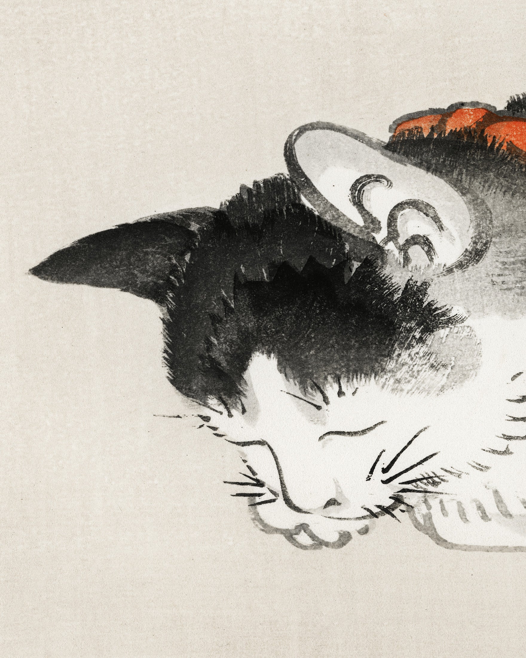 Sovende kat, Kōno Bairei Plakat
