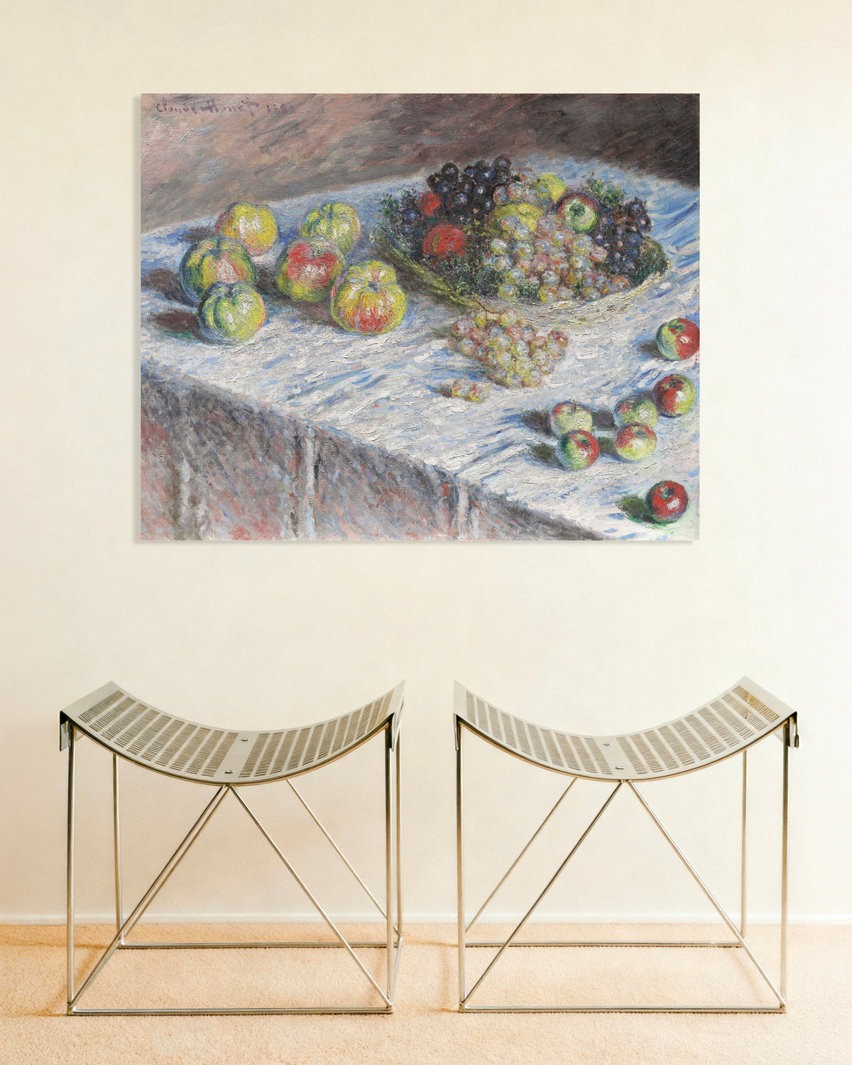 Plakat Æbler og druer (1880) af Claude Monet