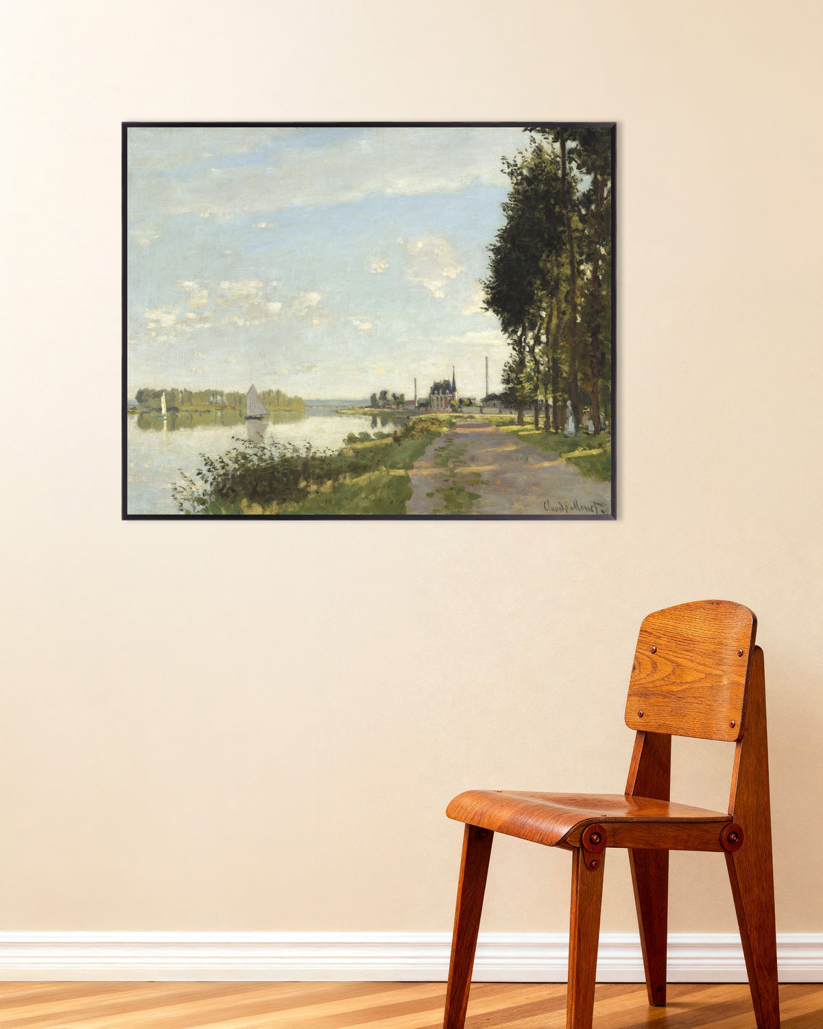 Plakat Argenteuil (ca. 1872) af Claude Monet med metalramme