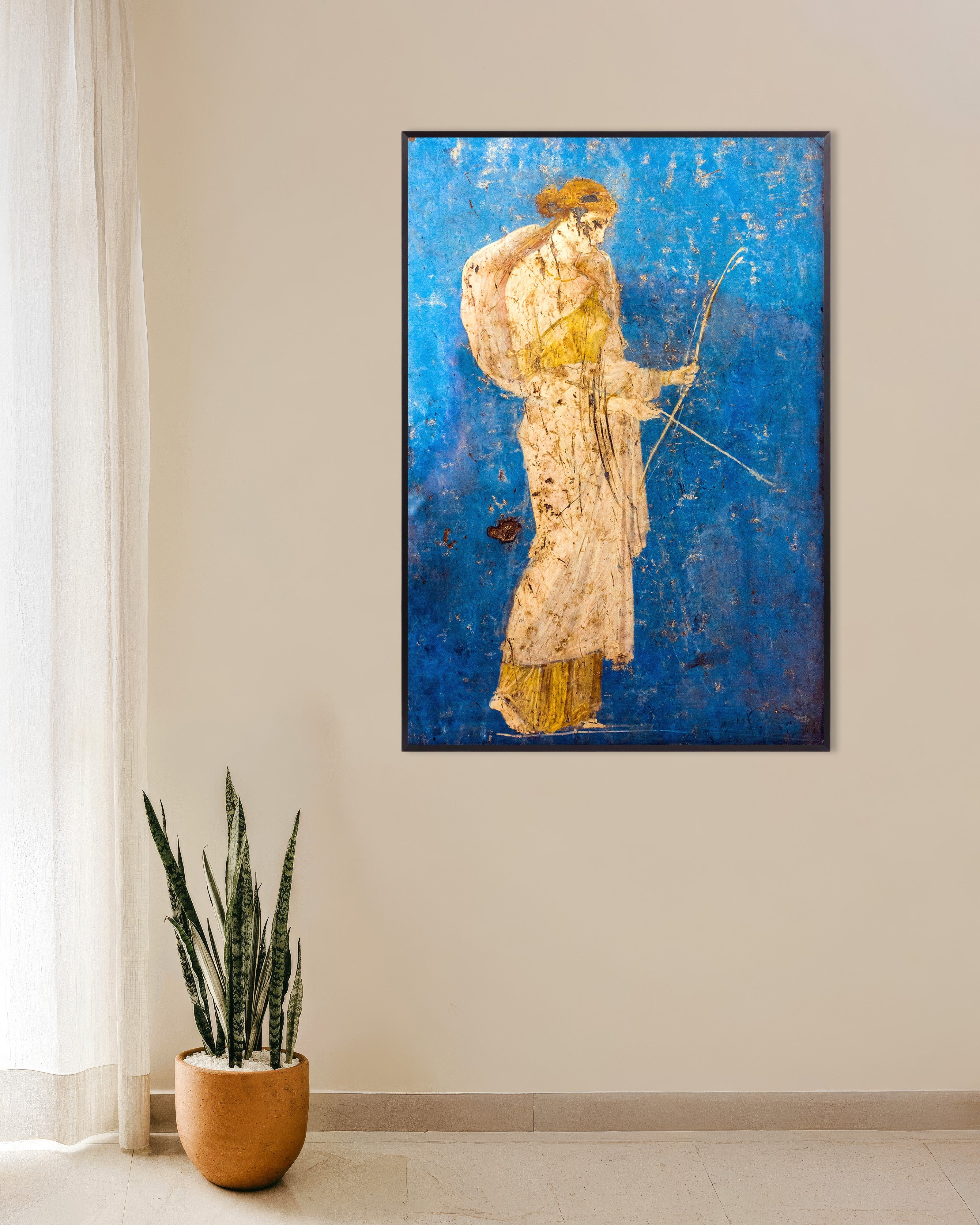 Poster of Artemis Wall Fresco – Roman Mural Poster, with metal frame