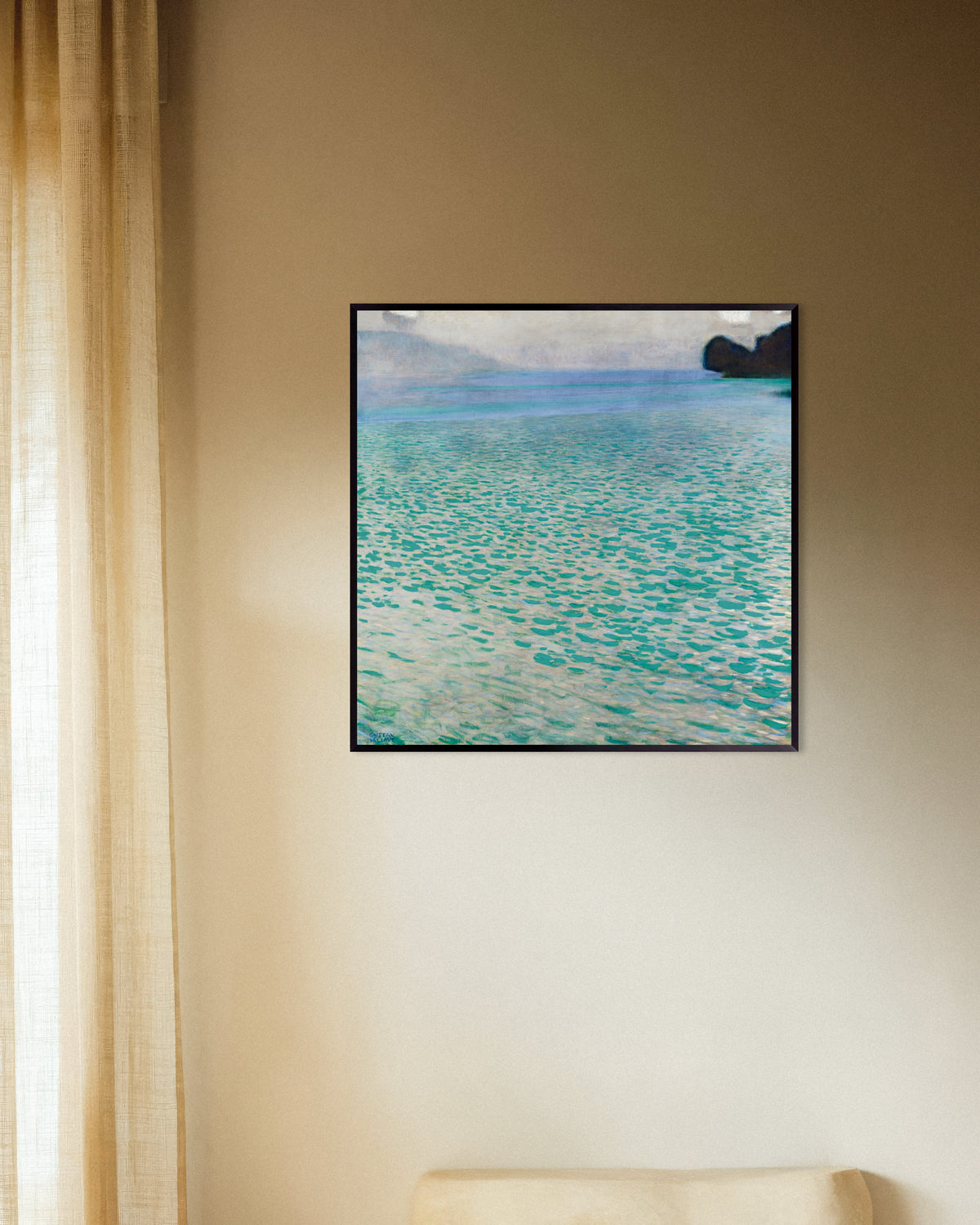Plakat Attersee (1900) af Gustav Klimt med metalramme