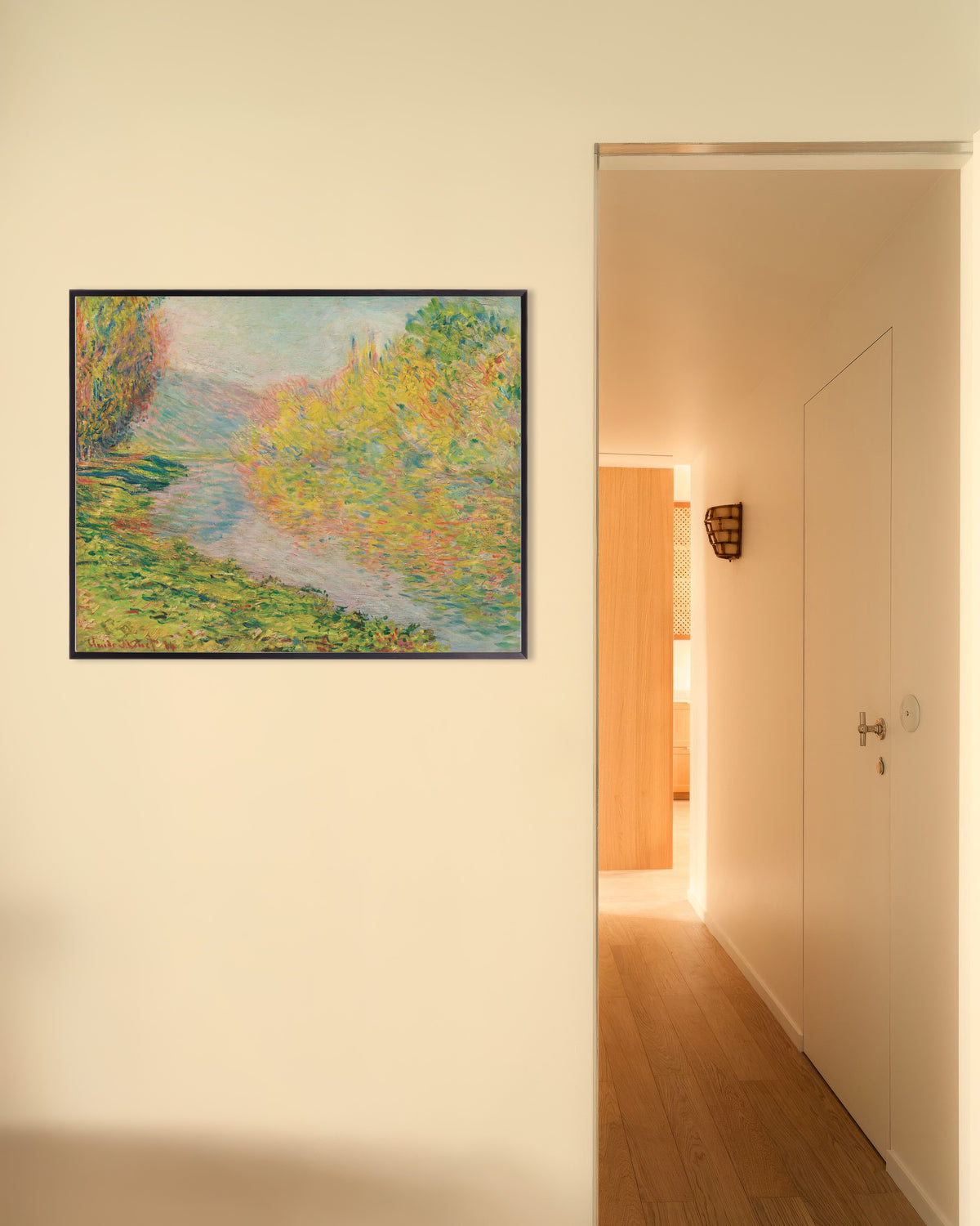 Plakat Efterår ved Jeufosse (1884) af Claude Monet med metalramme