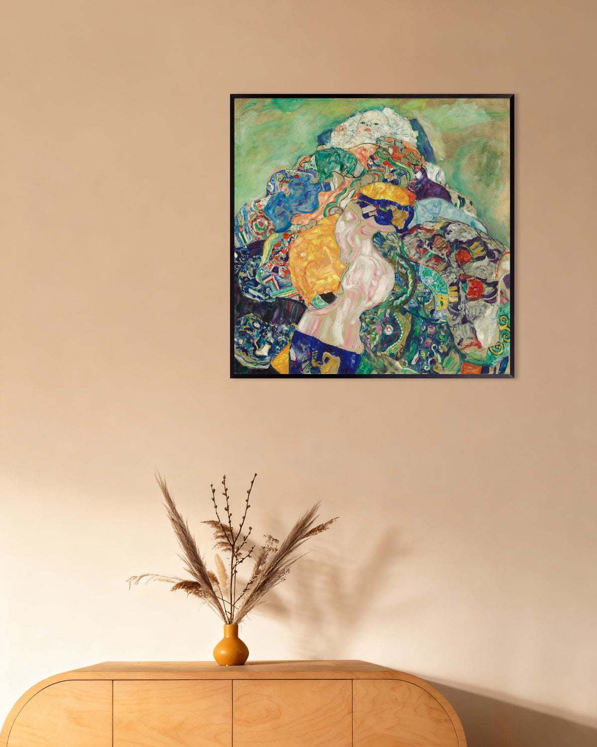 Plakat Baby (Vugge) (1917–1918) af Gustav Klimt med metalramme