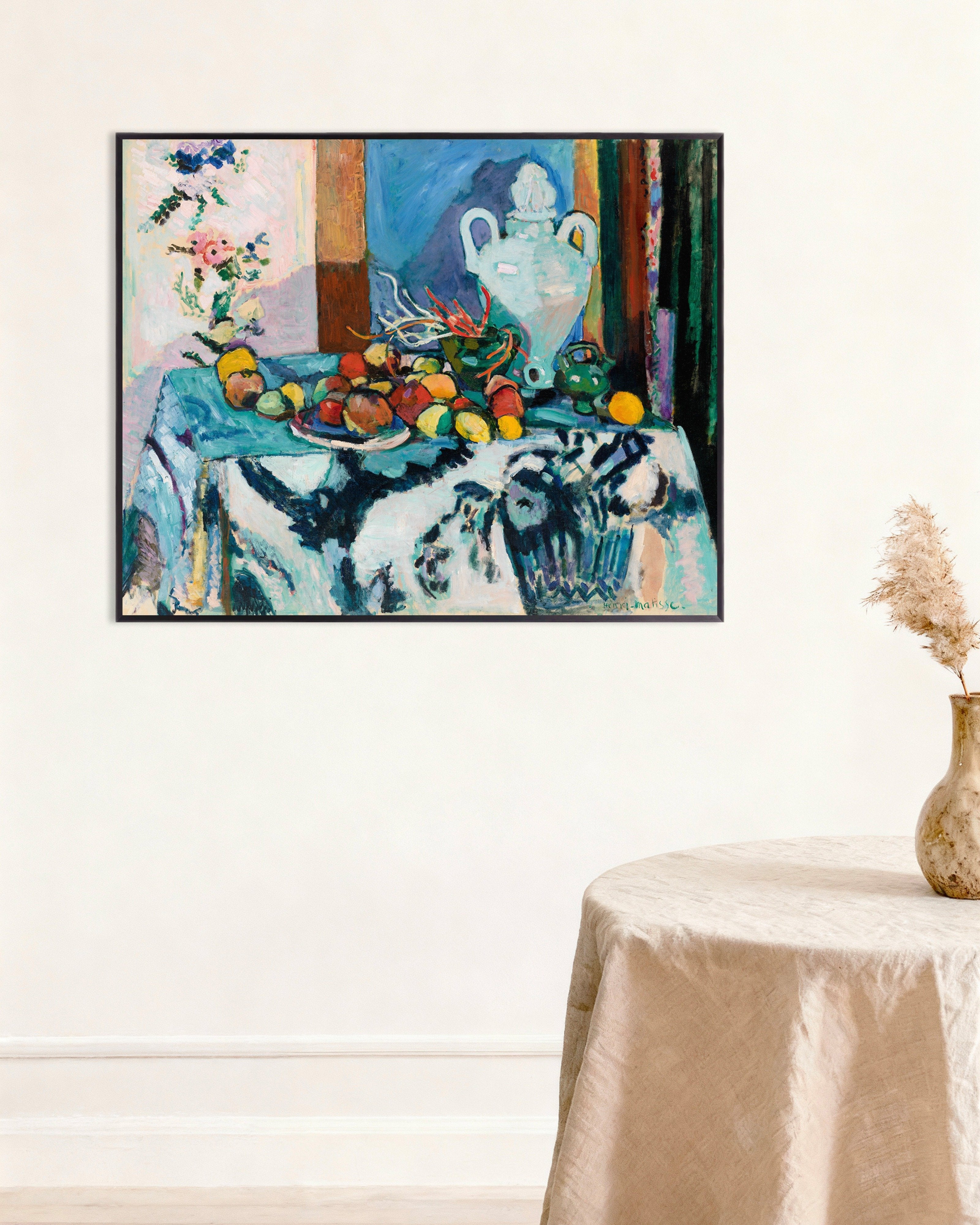 Poster of Blue Still Life (1907) by Henri Matisse, with metal frame