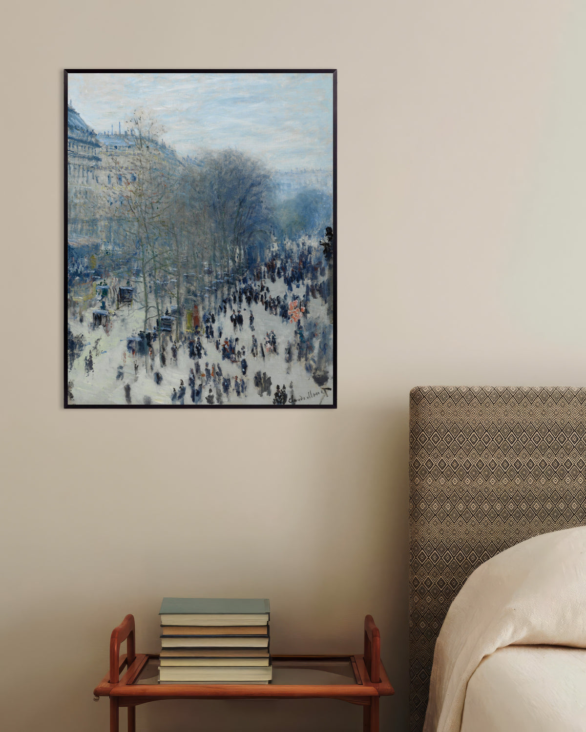 Plakat Boulevard des Capucines (1873–1874) af Claude Monet med metalramme