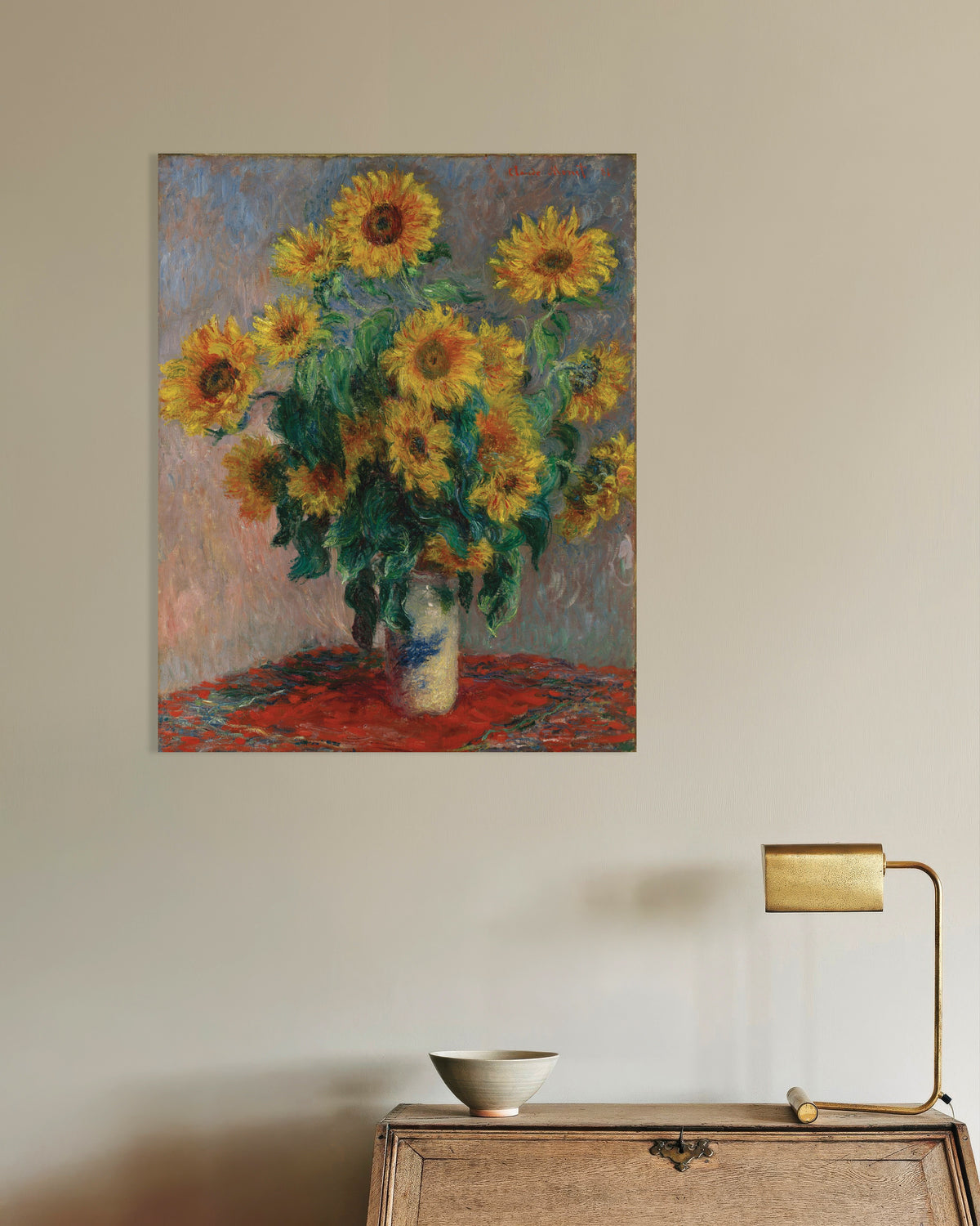 Plakat Buket af solsikker (1881) af Claude Monet