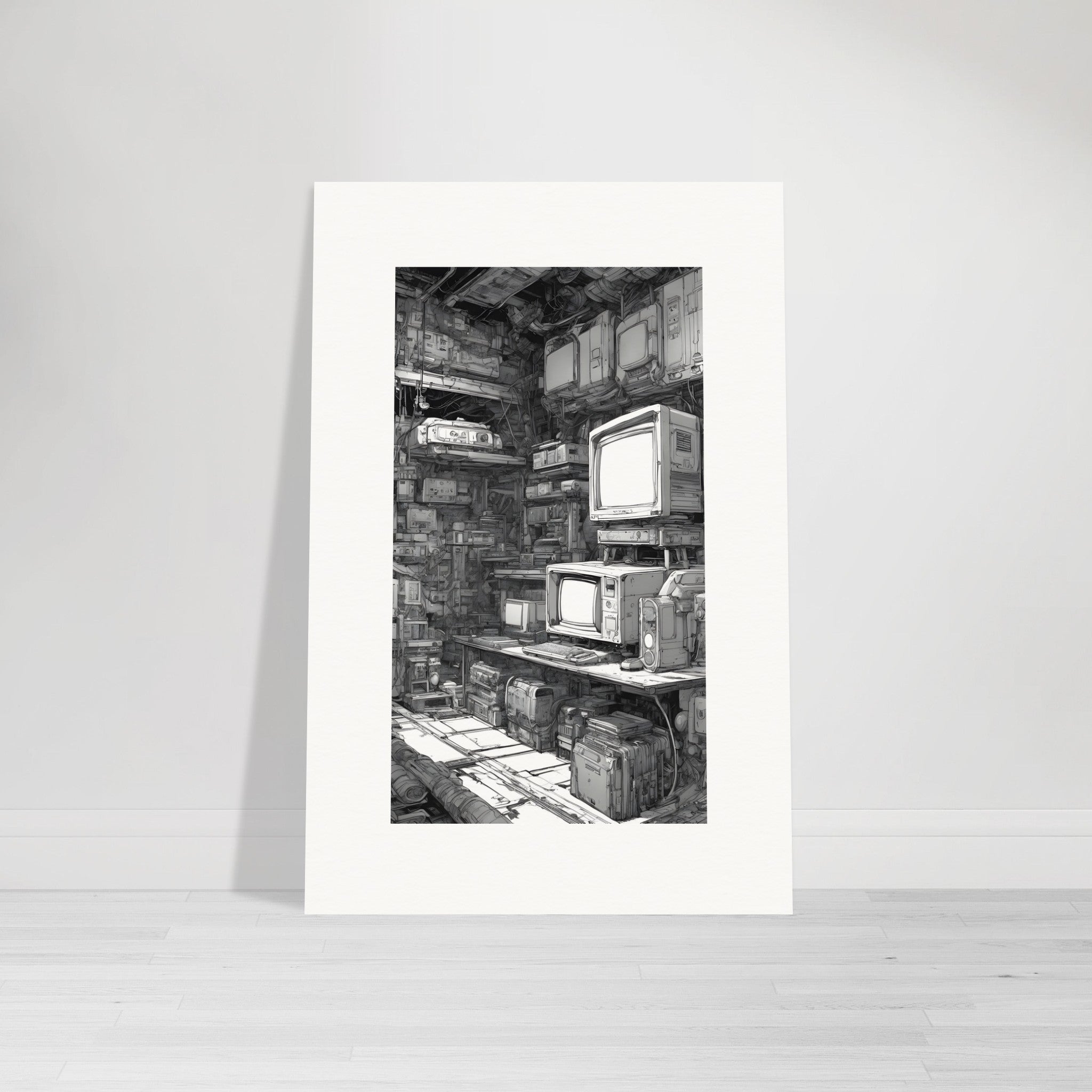 Moderne sort cyberpunk manga, Videospilkonsol - Plakat