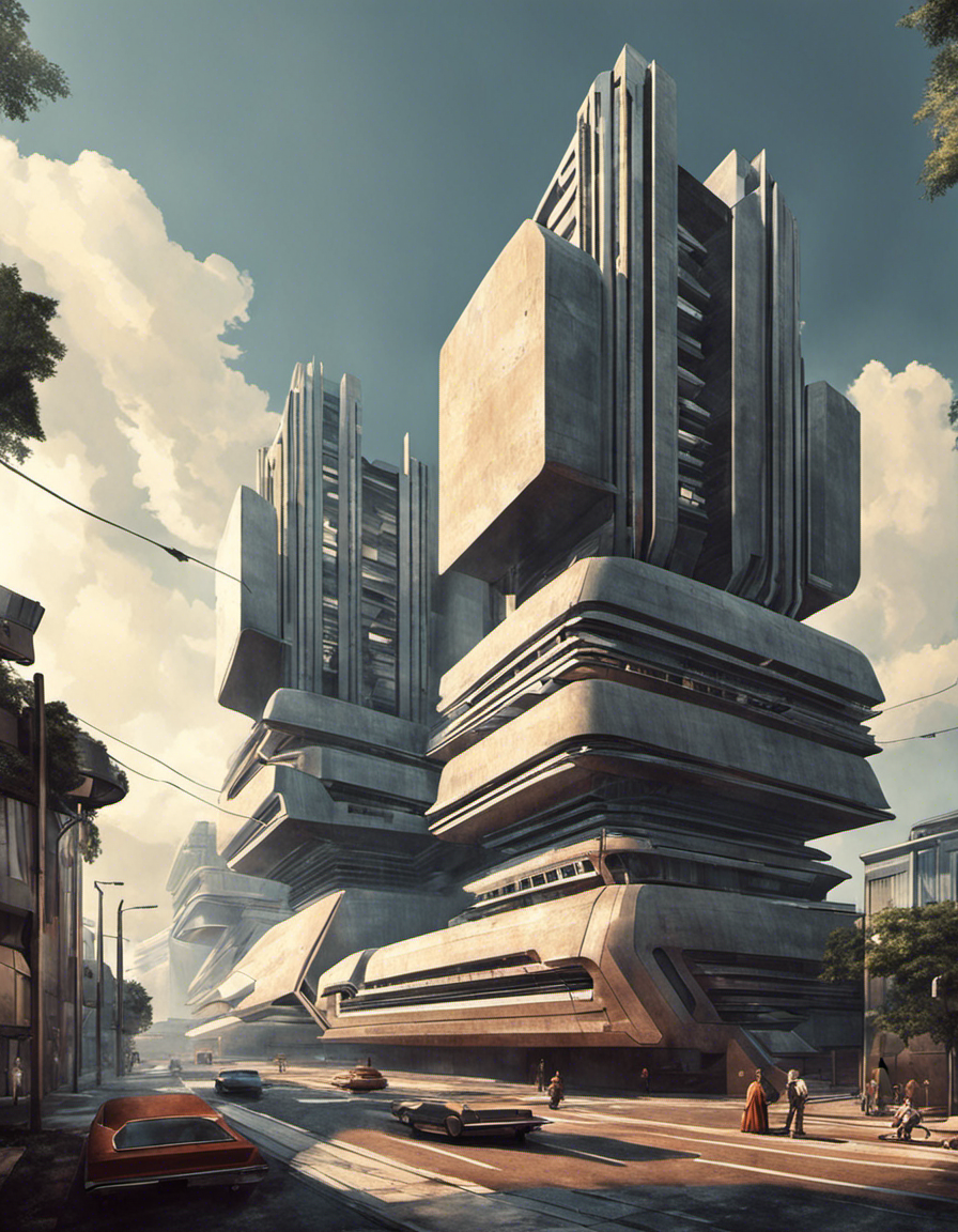 Retro fremtid, brutalistisk arkitektur - Plakat