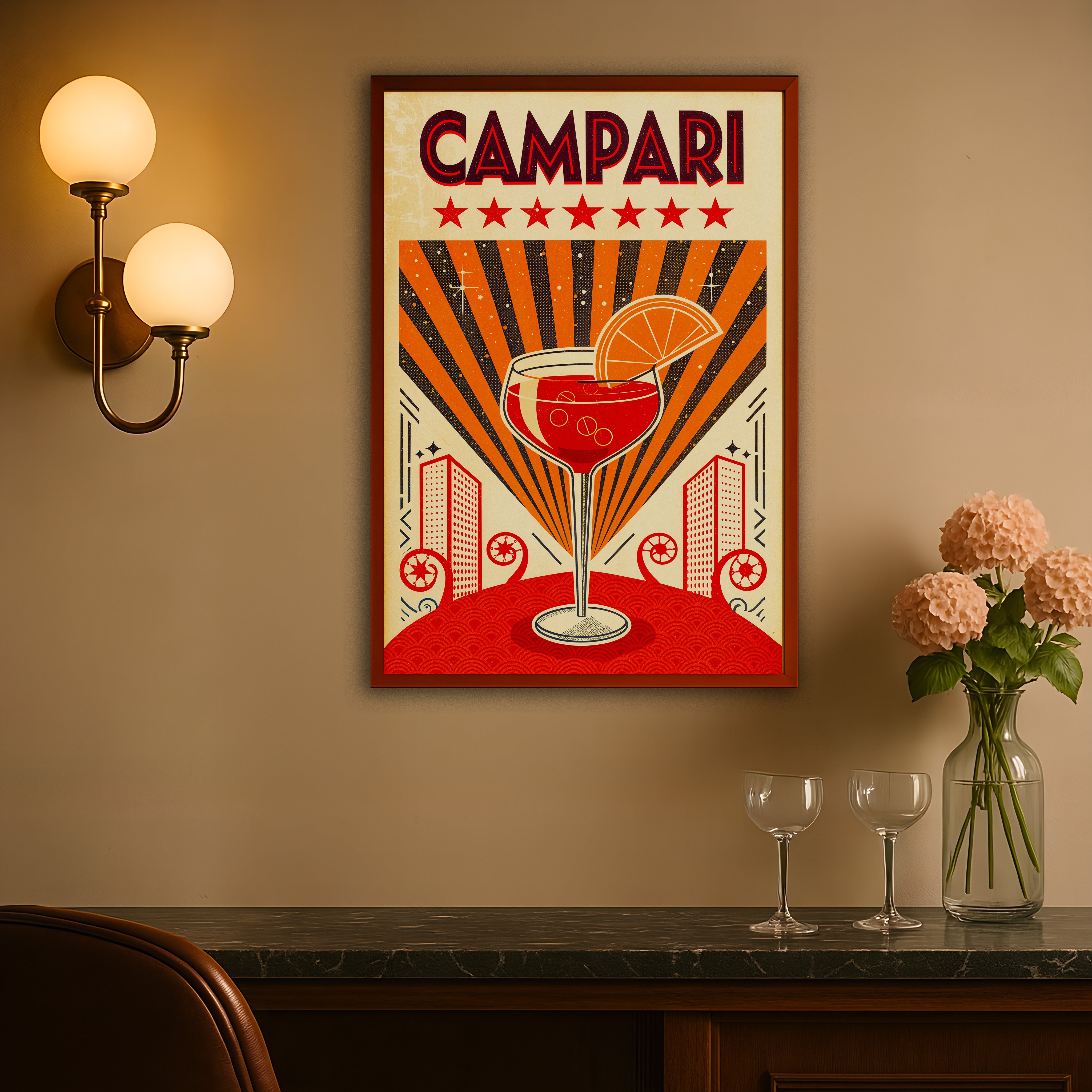 Campari Cocktail - Retro Aperitif Plakater