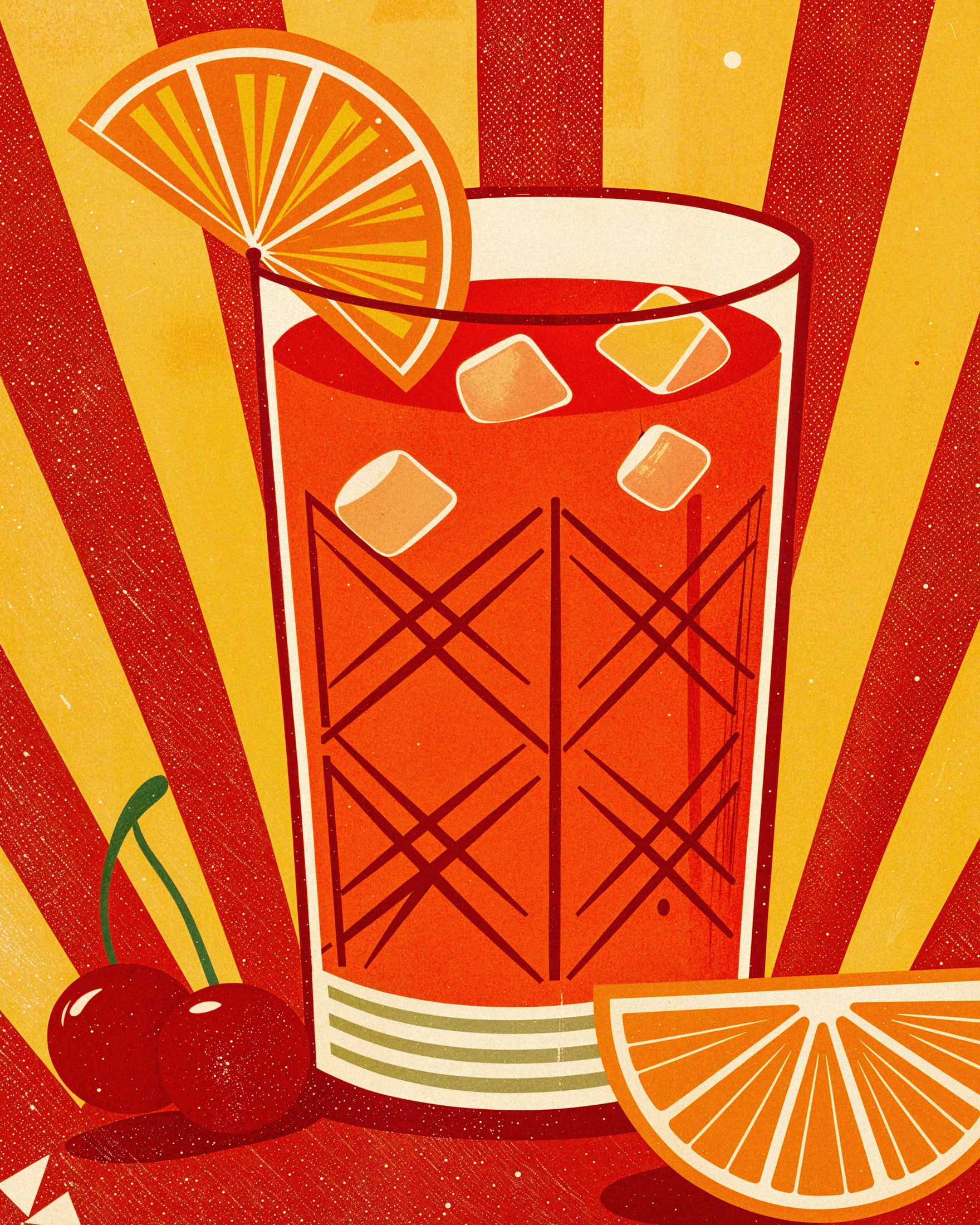 Campari Cocktail Poster - Retro Italiensk Aperitif