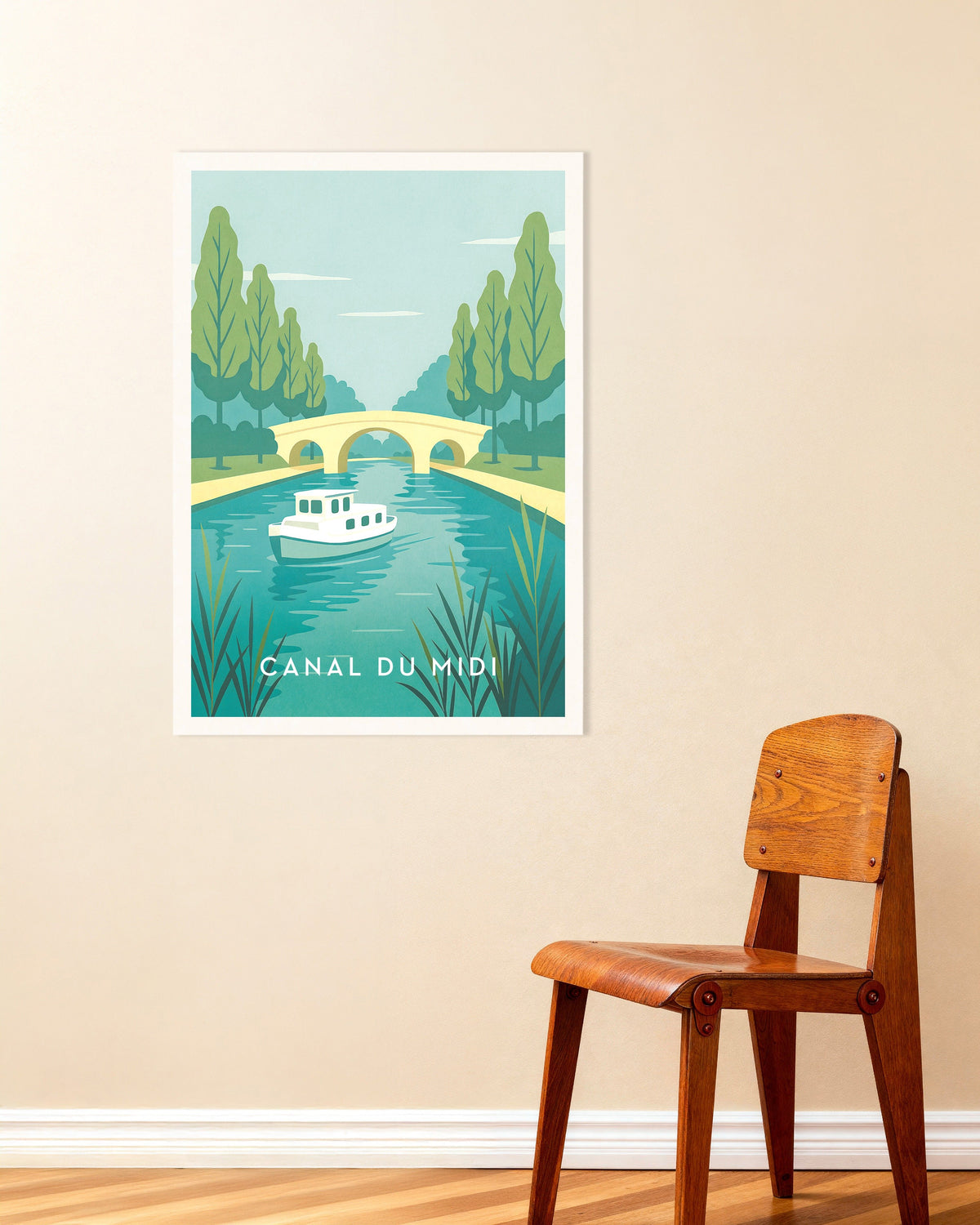 Poster of Canal du Midi Travel Poster - French Waterway