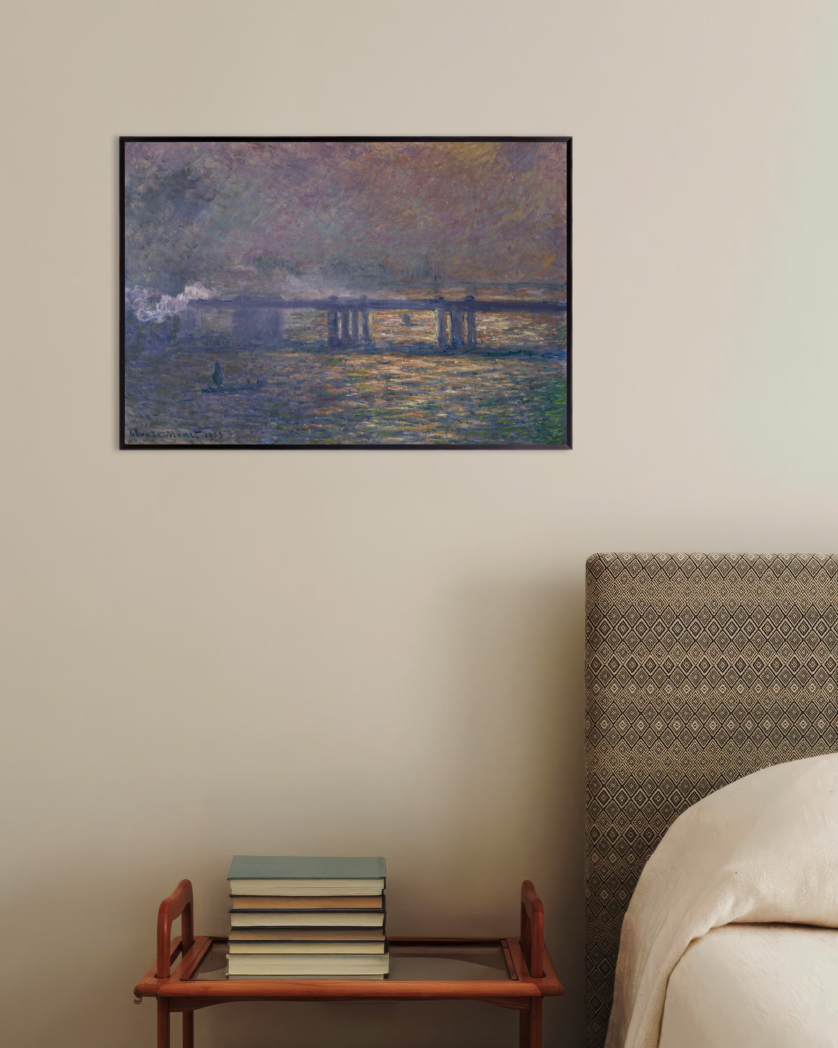 Plakat Charing Cross Bridge (1903) af Claude Monet med metalramme