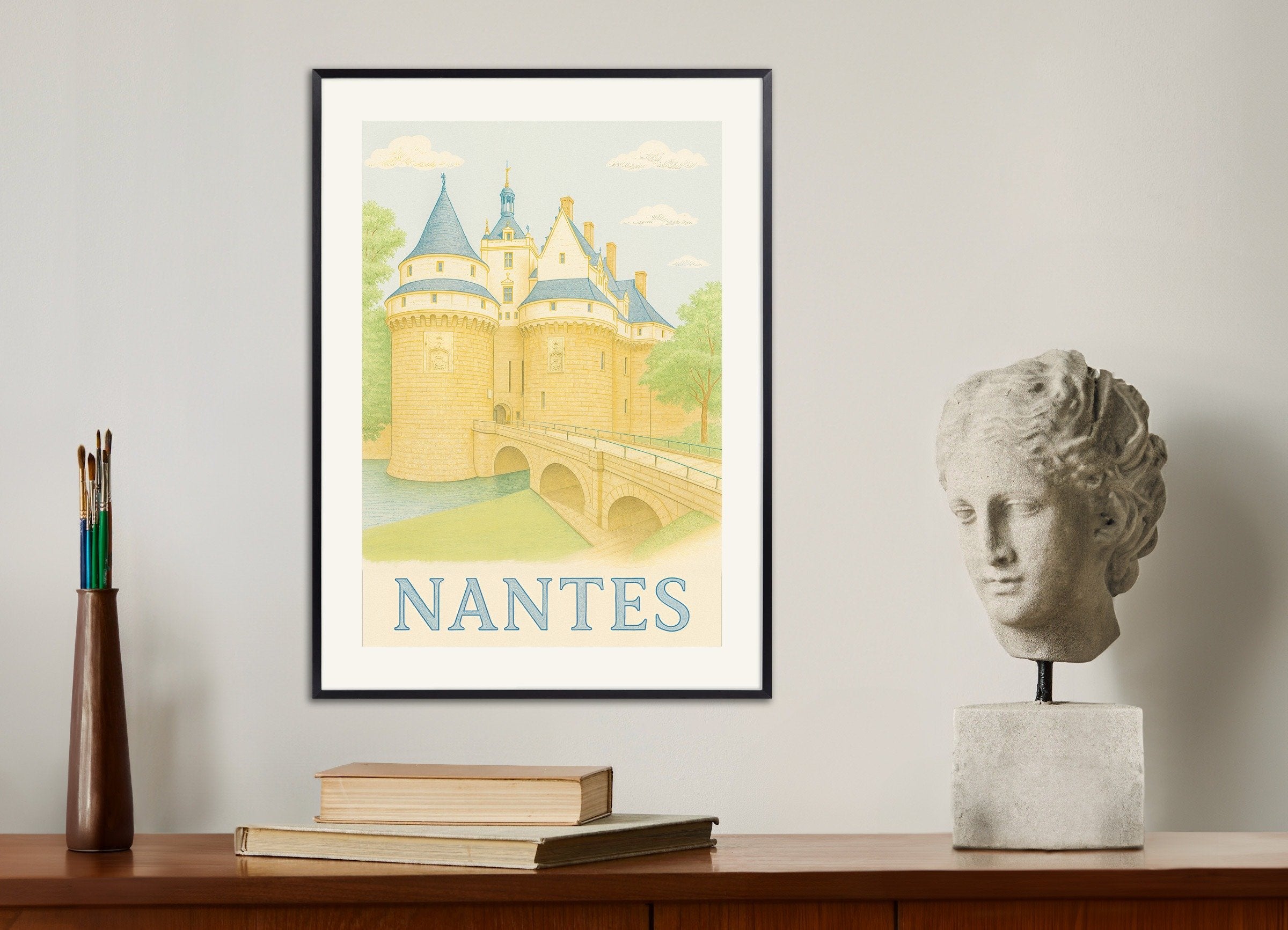 Poster of City of Nantes (France) – Château des Ducs de Bretagne - Poster, with metal frame