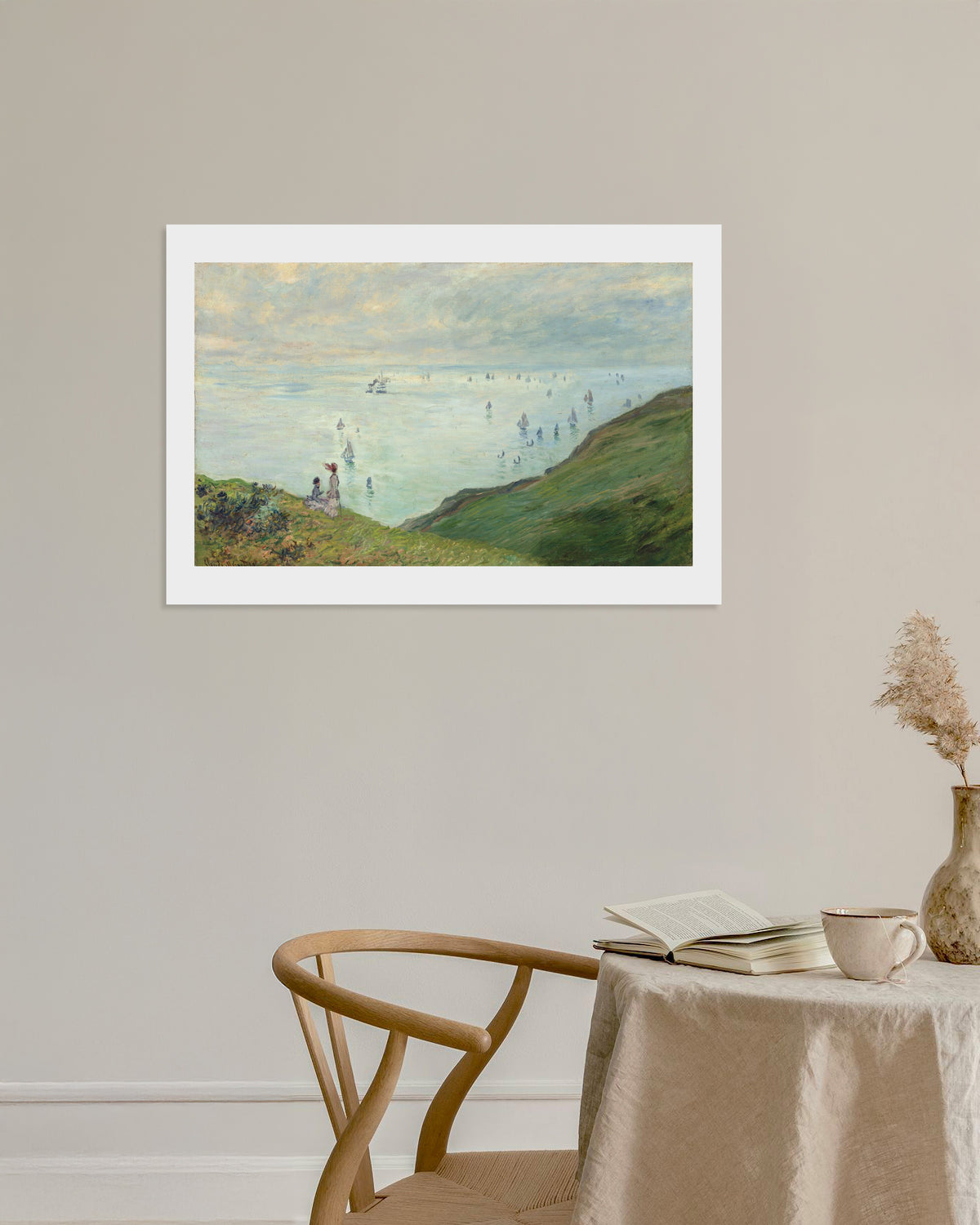 Plakat Klipper ved Pourville (1882) af Claude Monet