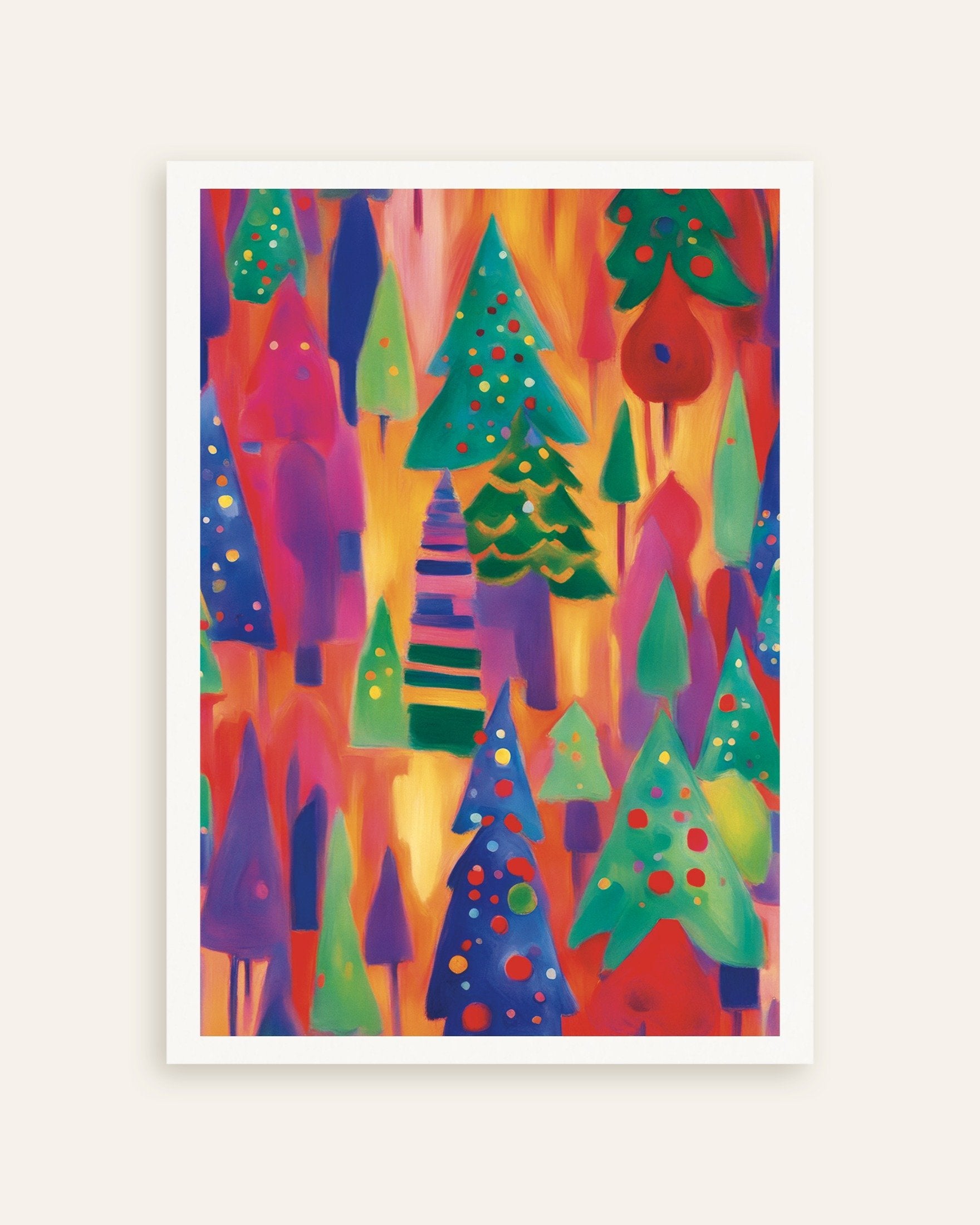 Poster of Colorful Christmas forest poster, thumbnail