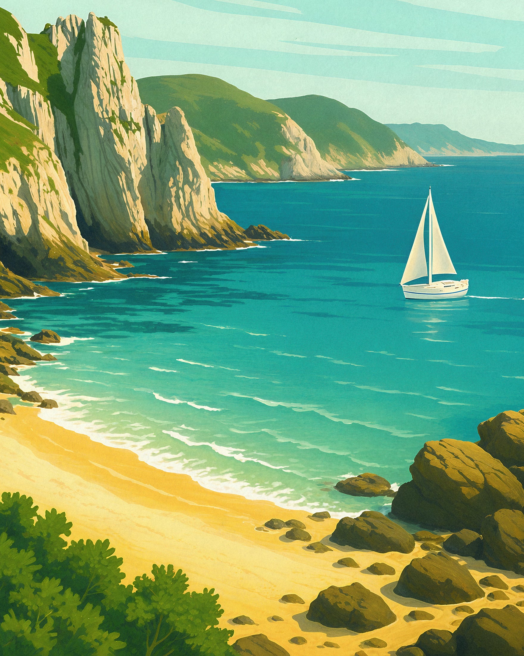 Crozon Rejseposter - Bretagne Kysten