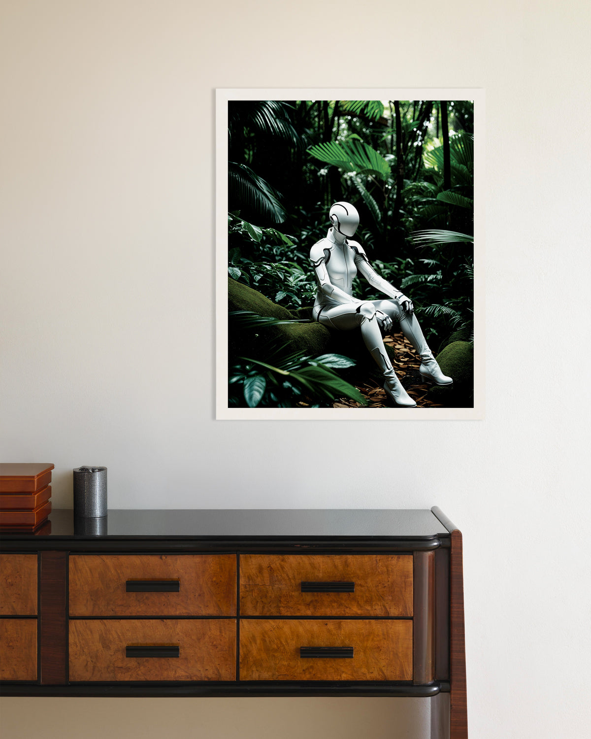 Poster af Cyborg i den dybe jungle
