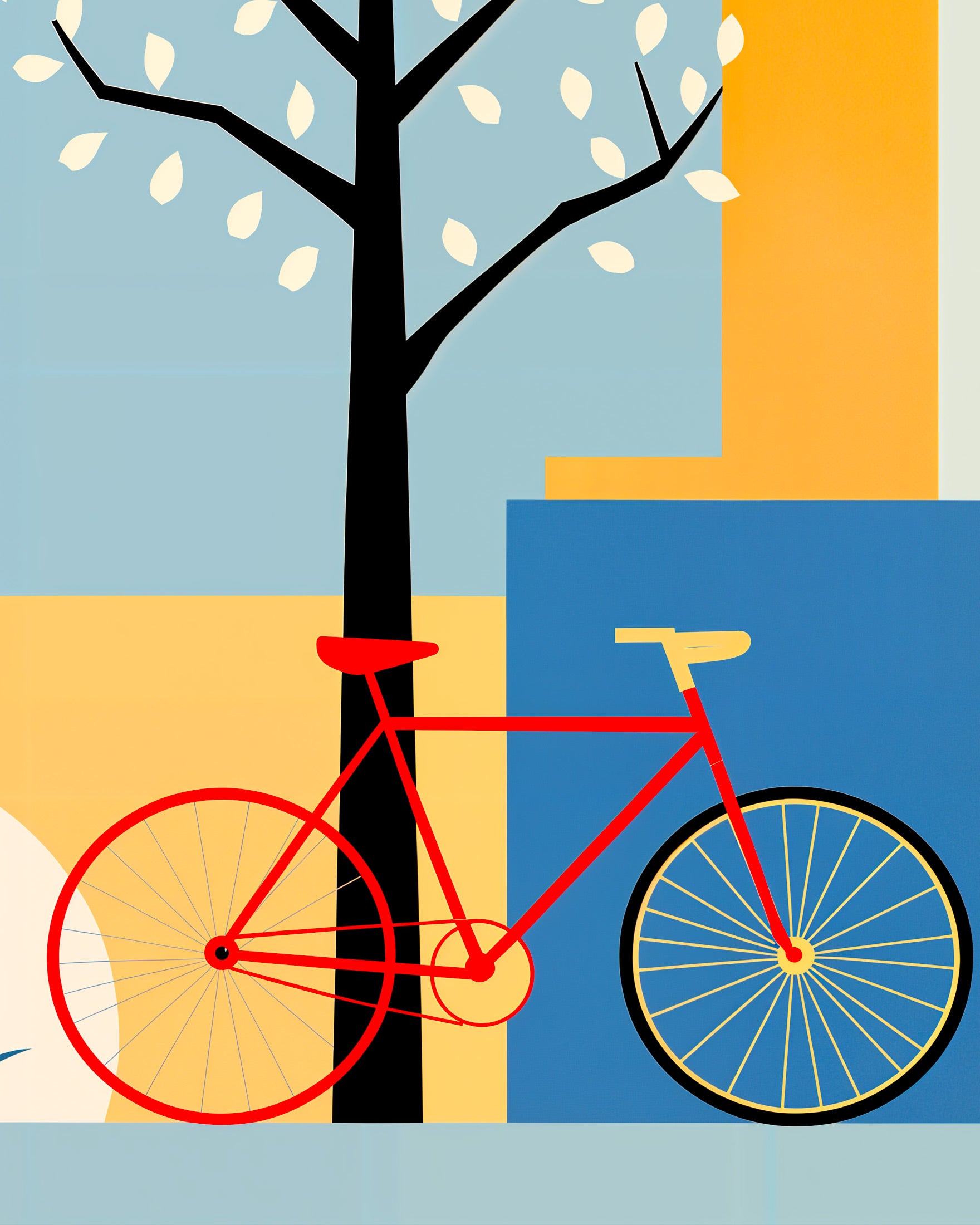 Cykelplakat, geometrisk abstrakt kunst