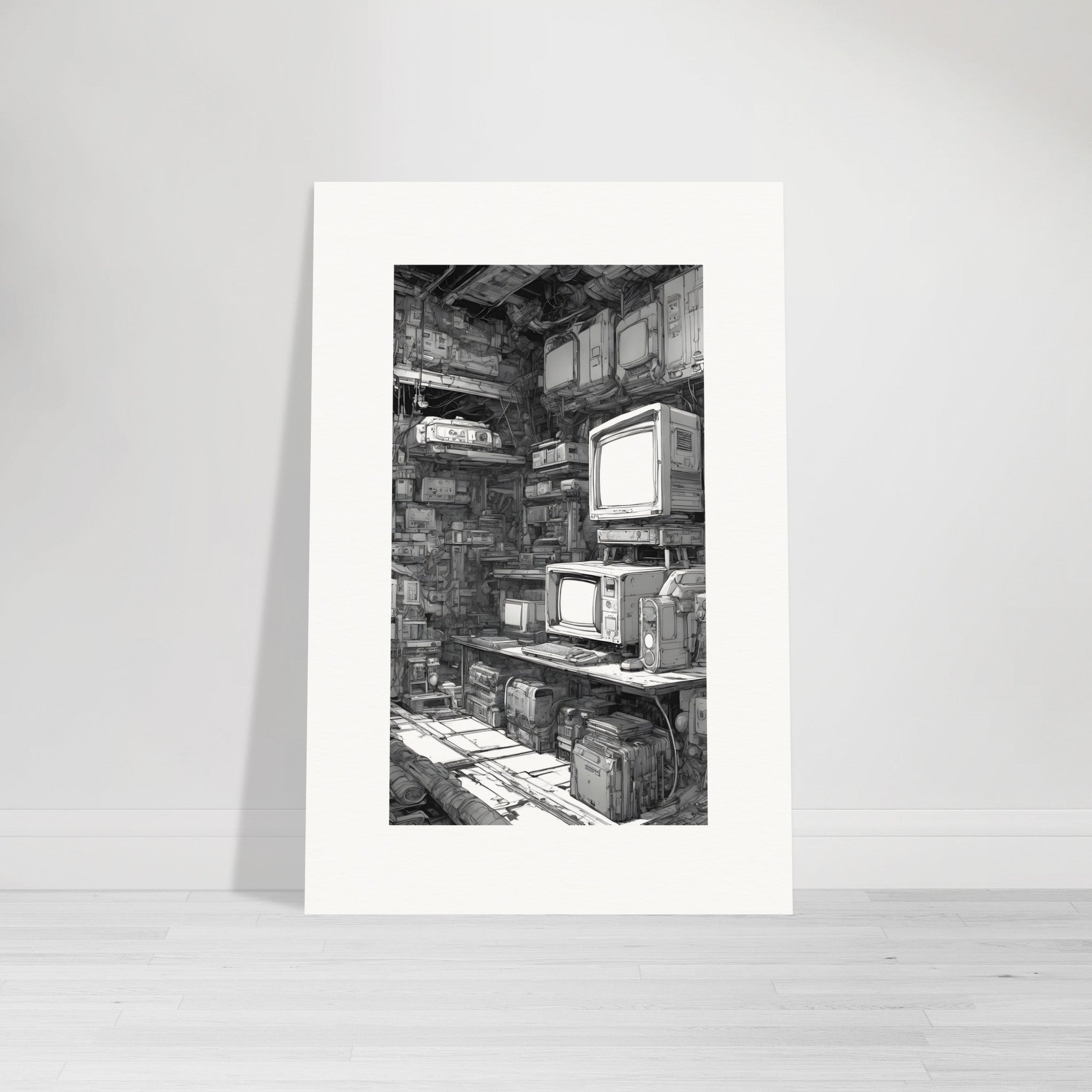 Moderne sort cyberpunk manga, Videospilkonsol - Plakat