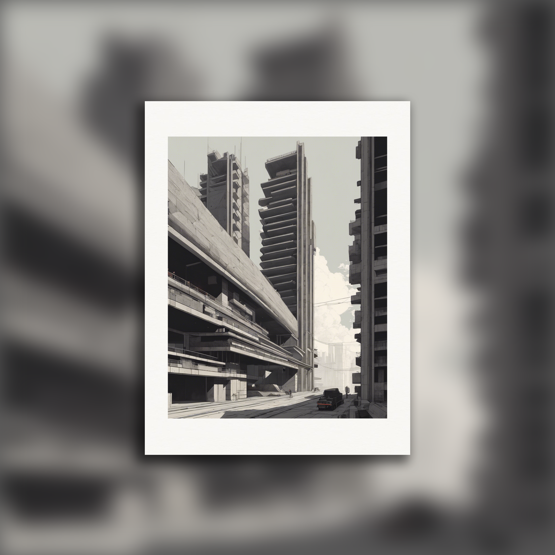 Lo-fi, Brutalist arkitektur - Plakat