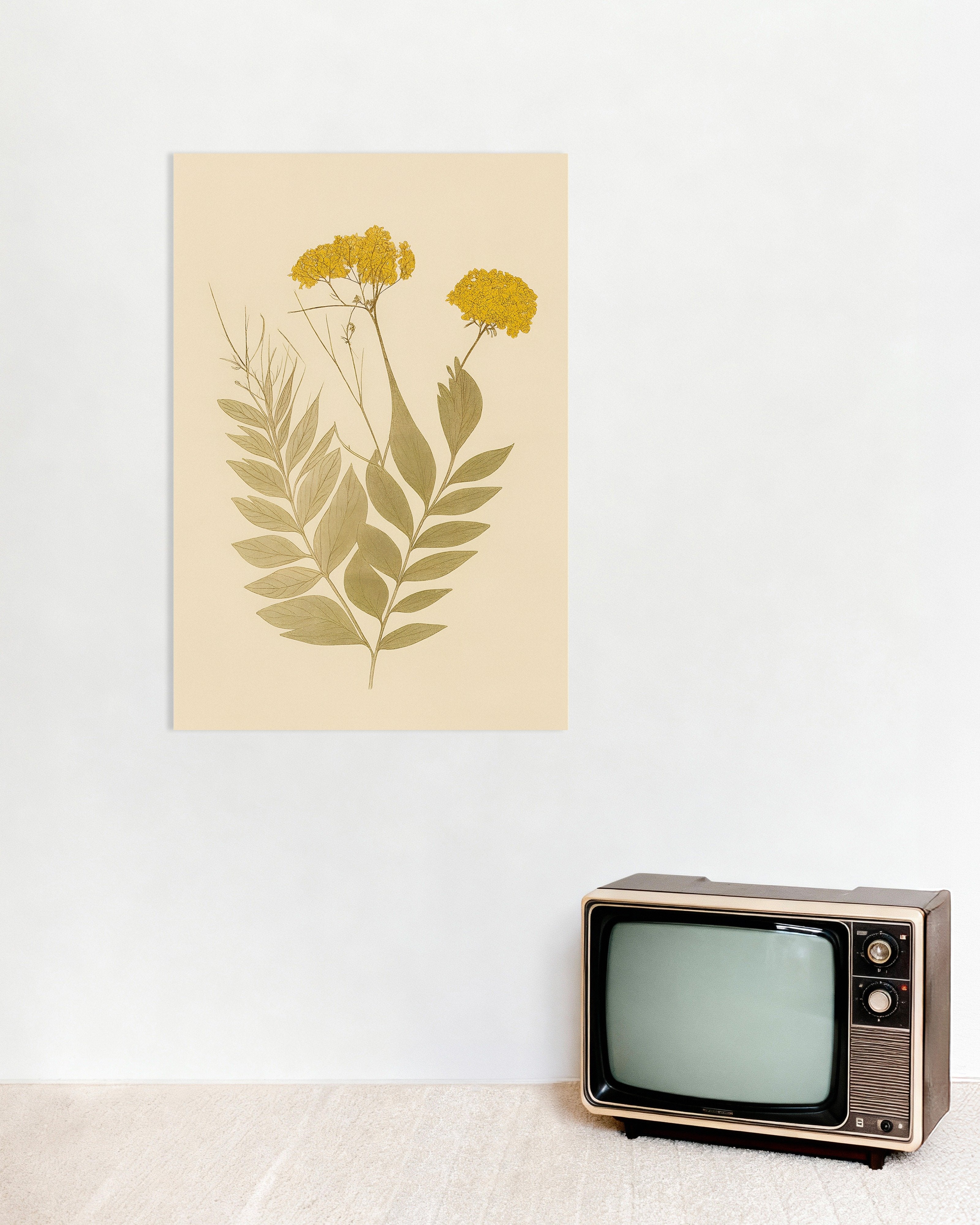 Poster of Dried Everlasting Flowers Poster – Autumn Botanical Art