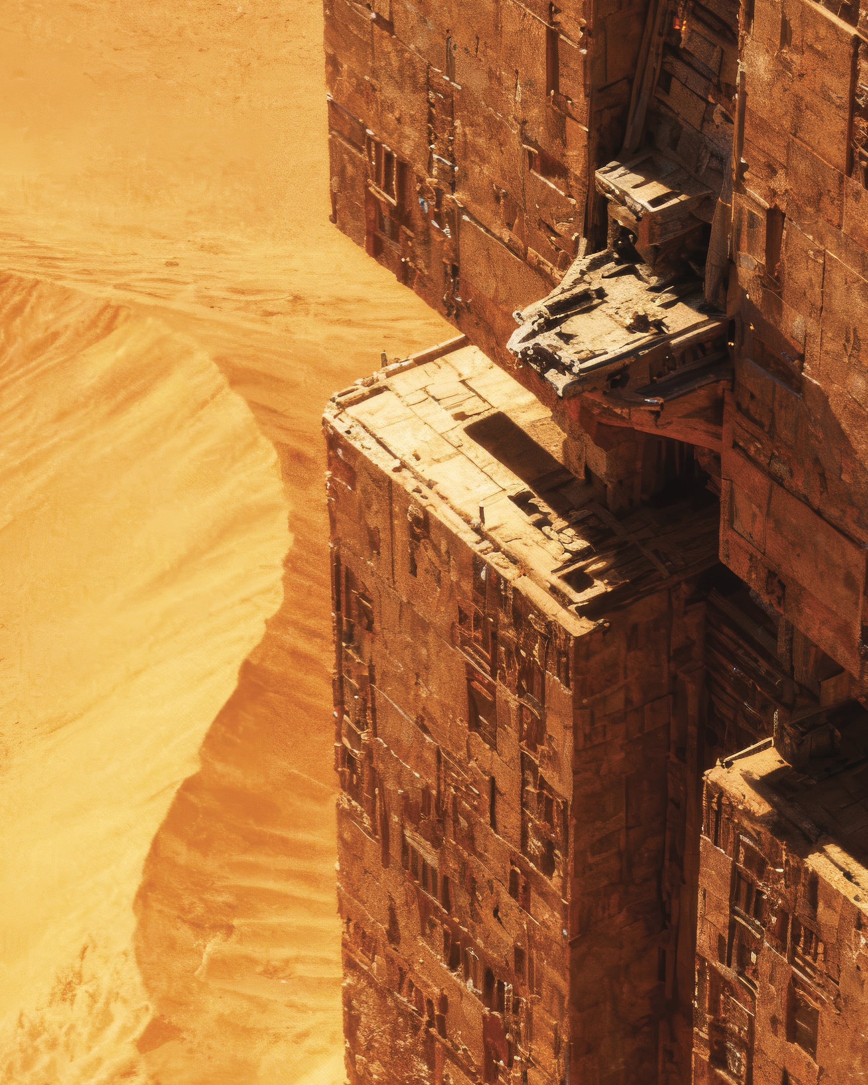 Desert Fortress Poster, Dune, Sci-Fi Megastruktur Plakater