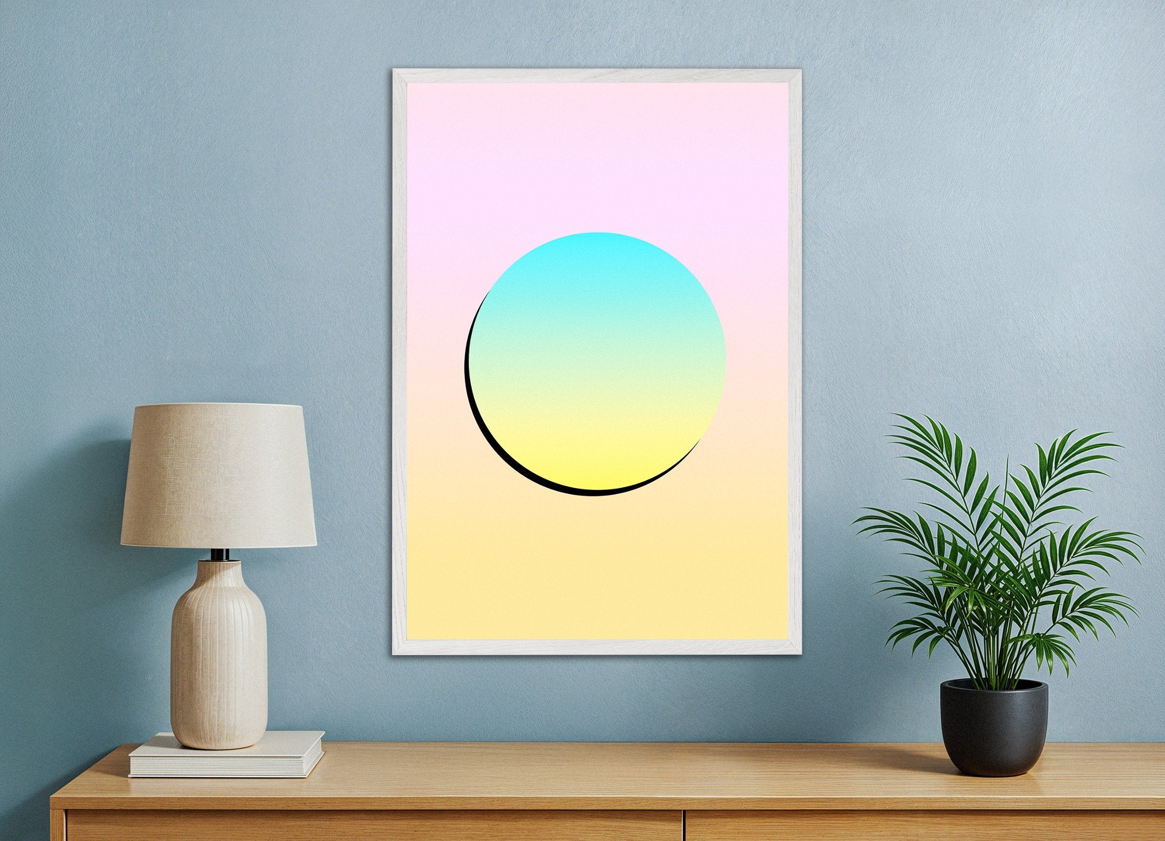 Poster of Eclipse of my own personal Sun, with white wooden frame
