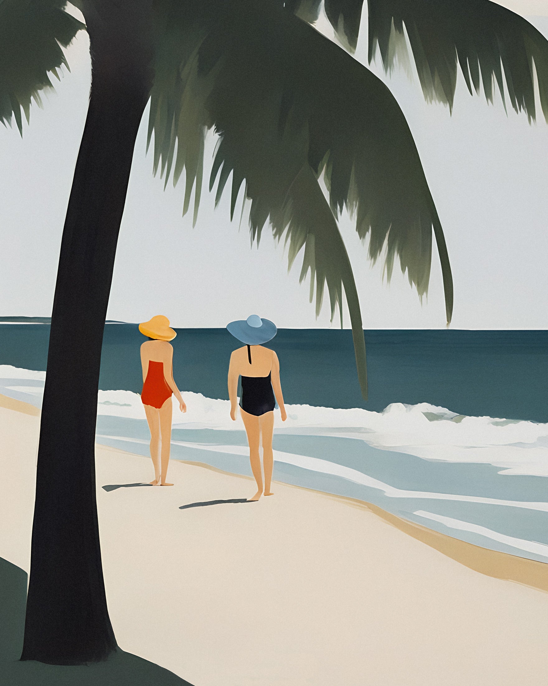 Émilie & Natacha på stranden - Tropisk paradis plakater