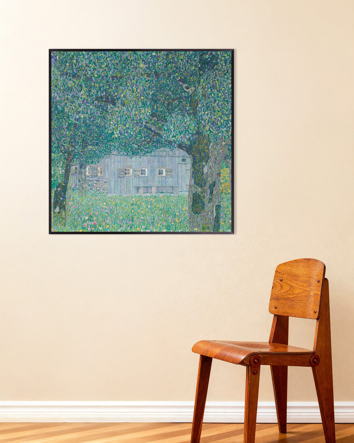 Plakat Bondegård i Buchberg (1911) af Gustav Klimt med metalramme