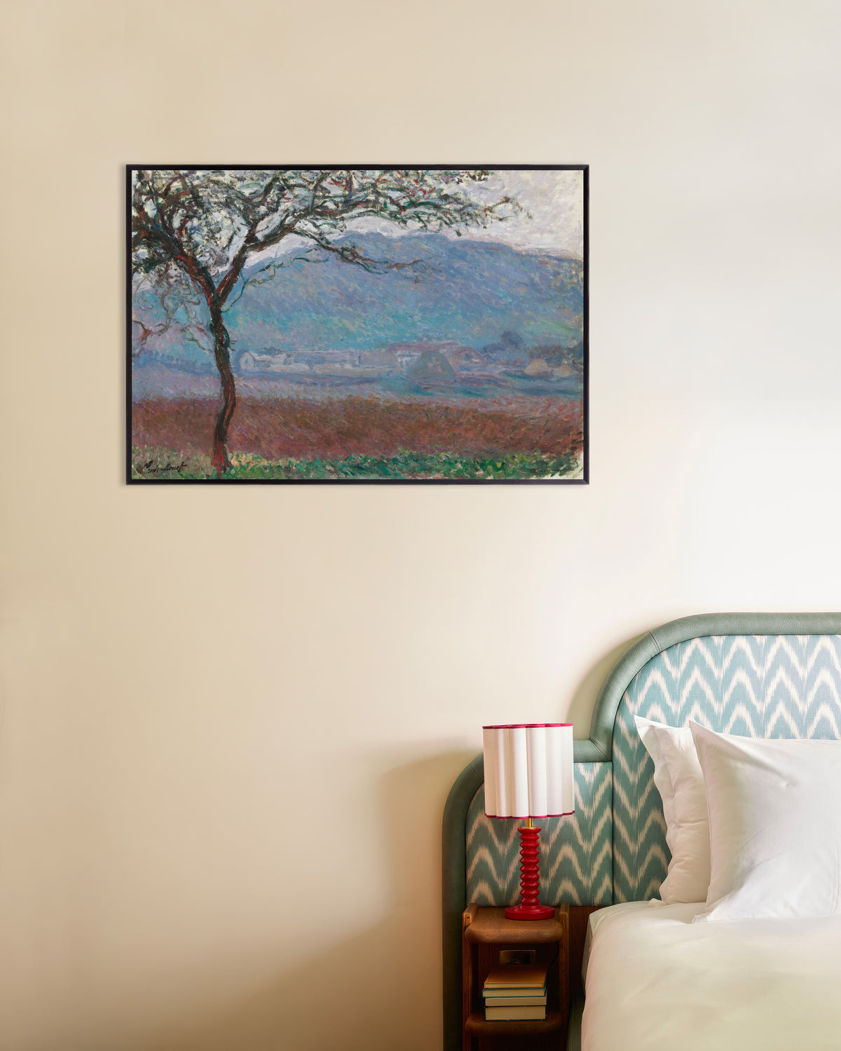 Plakat Mark ved Giverny (1887) af Claude Monet med metalramme