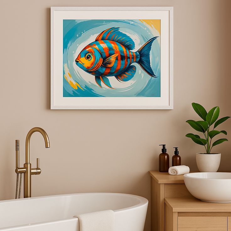 Fiskeplakat, Maleri