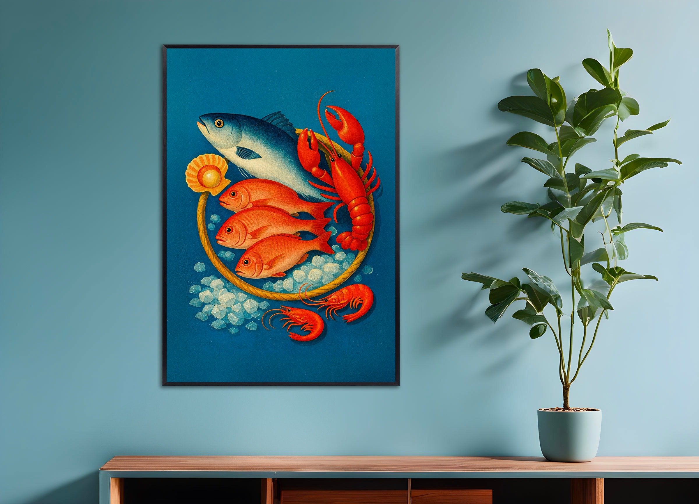 Poster of Fish Poster, with metal frame