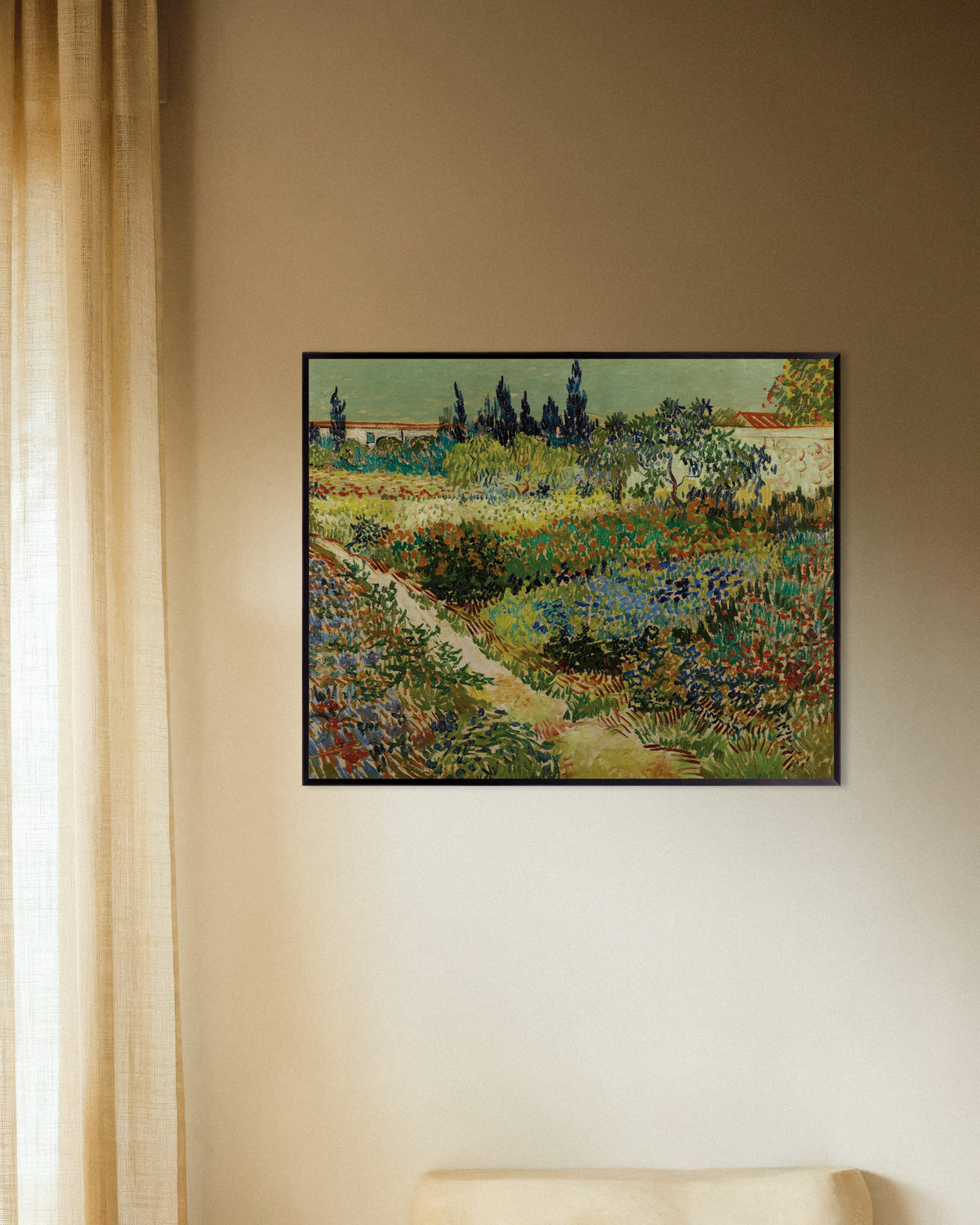 Poster med Have i Arles (1888) af Vincent van Gogh med metalramme