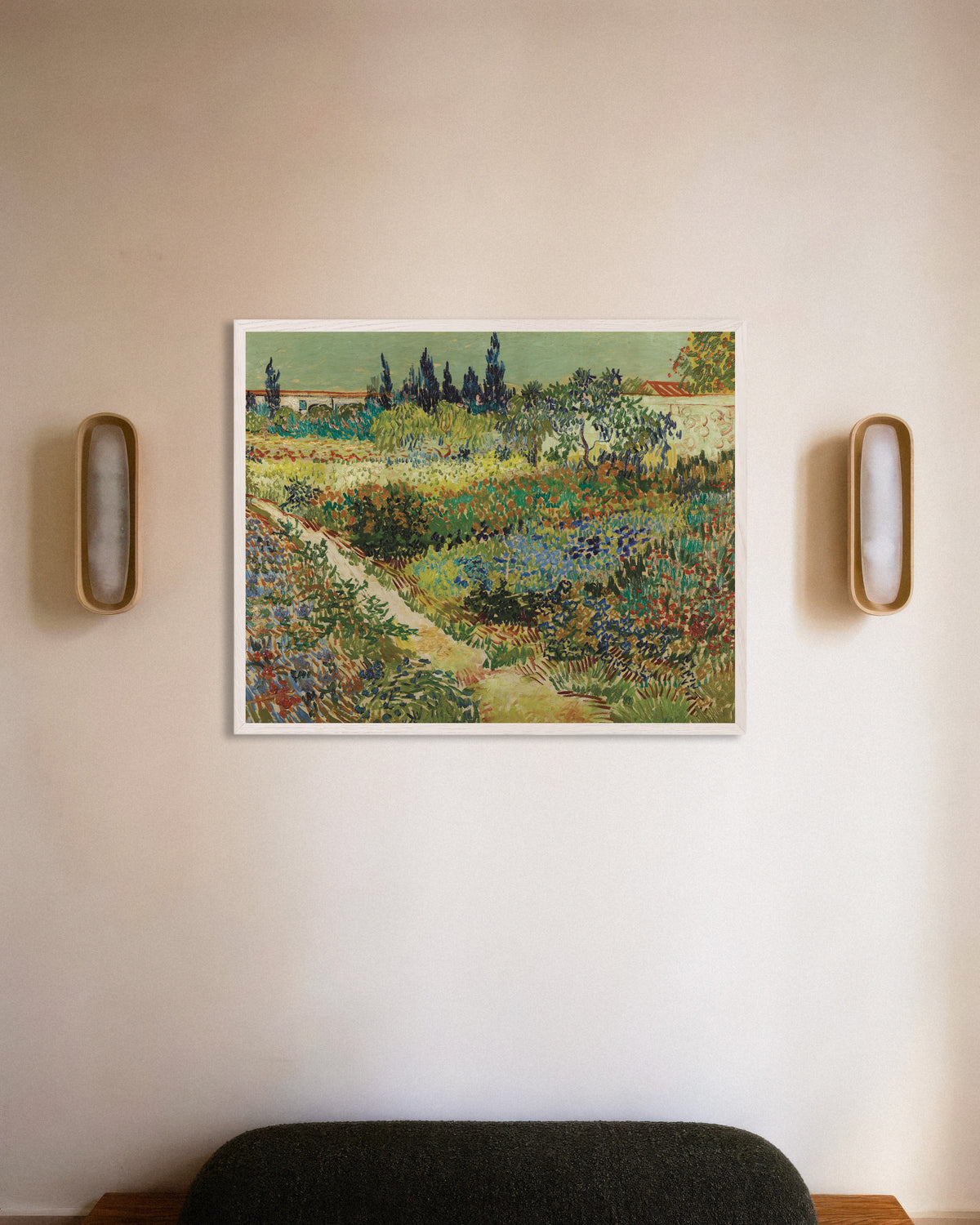 Poster med Have i Arles (1888) af Vincent van Gogh med hvid træramme
