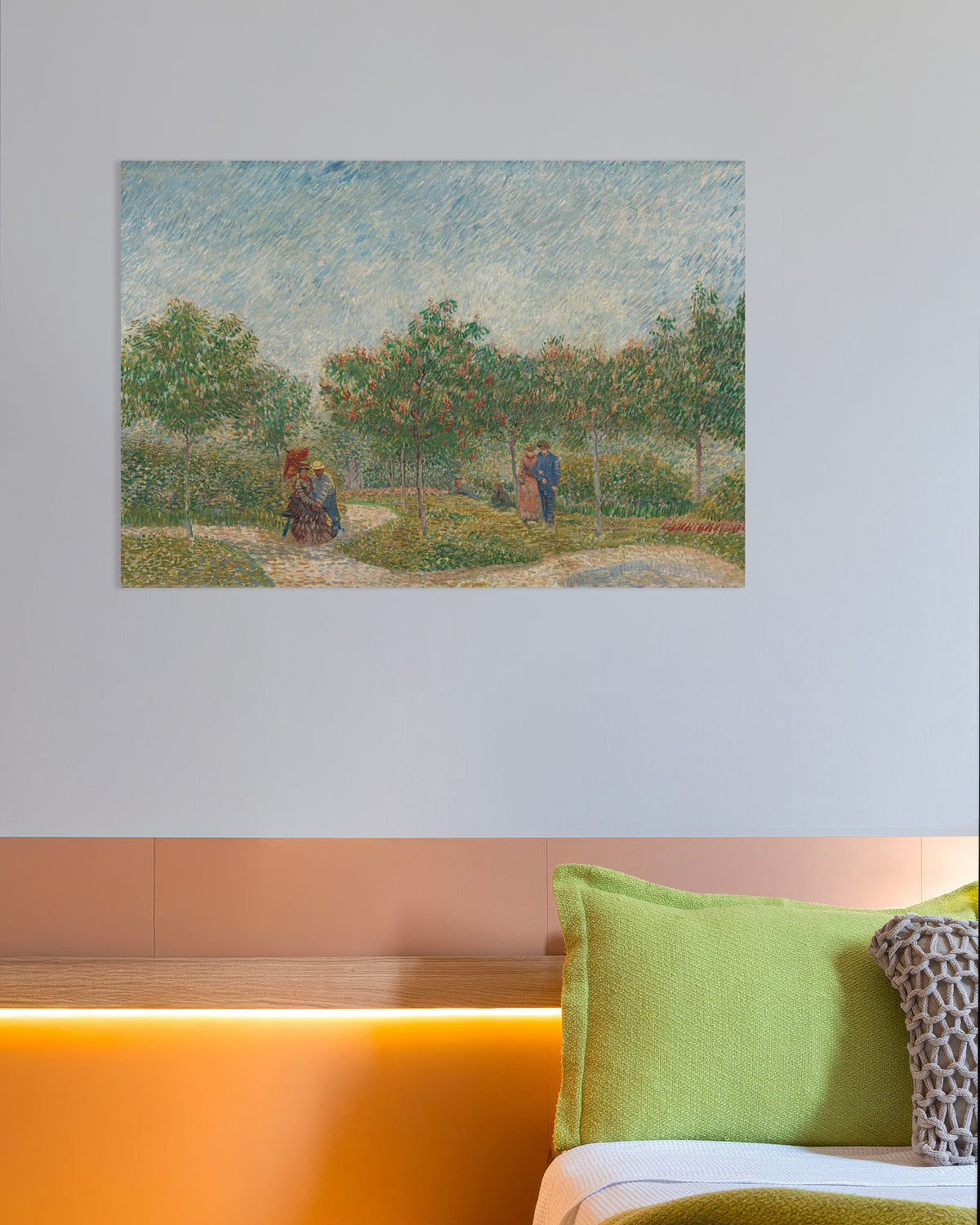 Poster of Garden with Courting Couples, Square Saint-Pierre (1887) by Vincent van Gogh