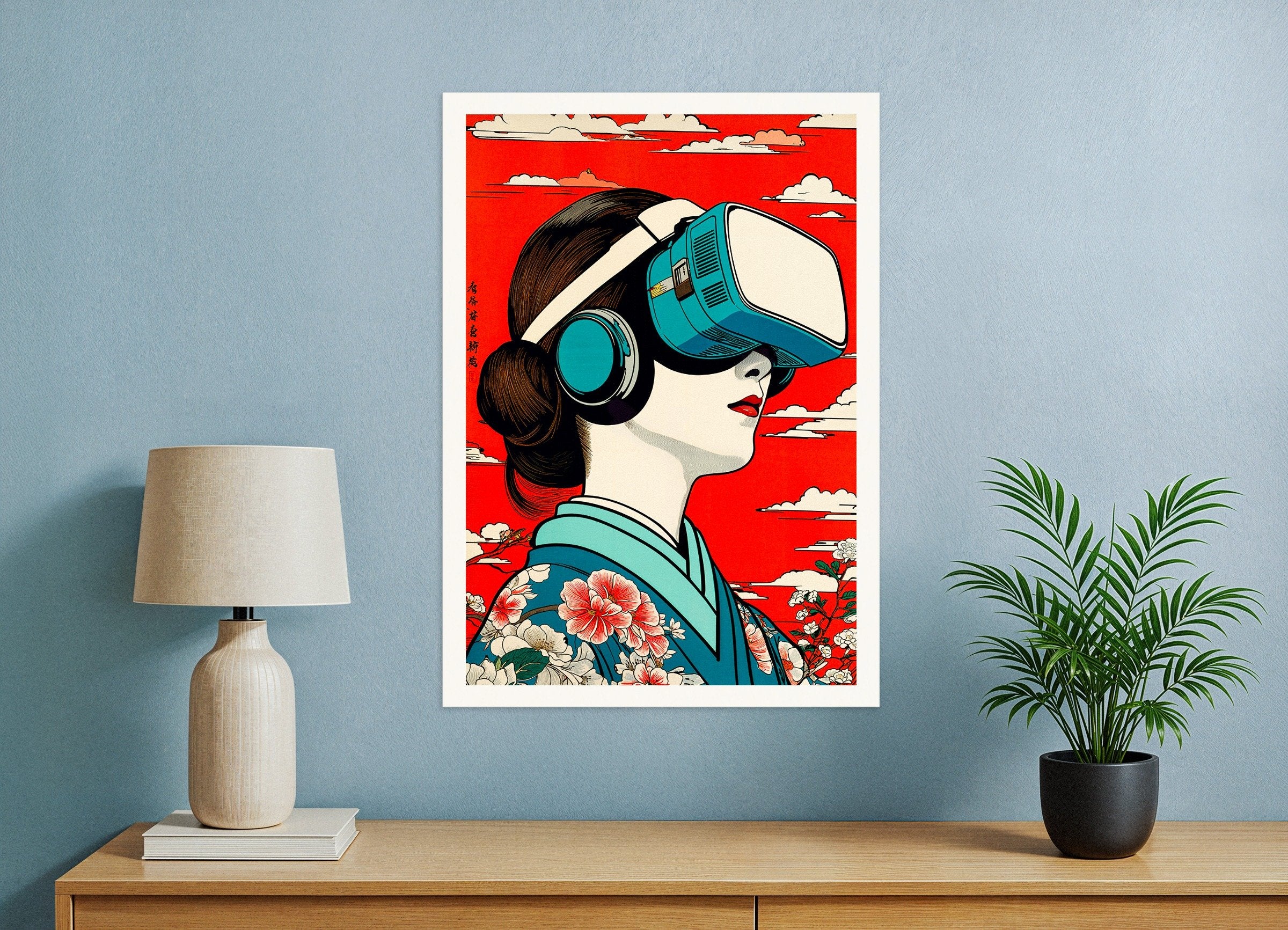 Poster of "Geisha VR" Poster - Hiroshige Tribute x Modern Technology