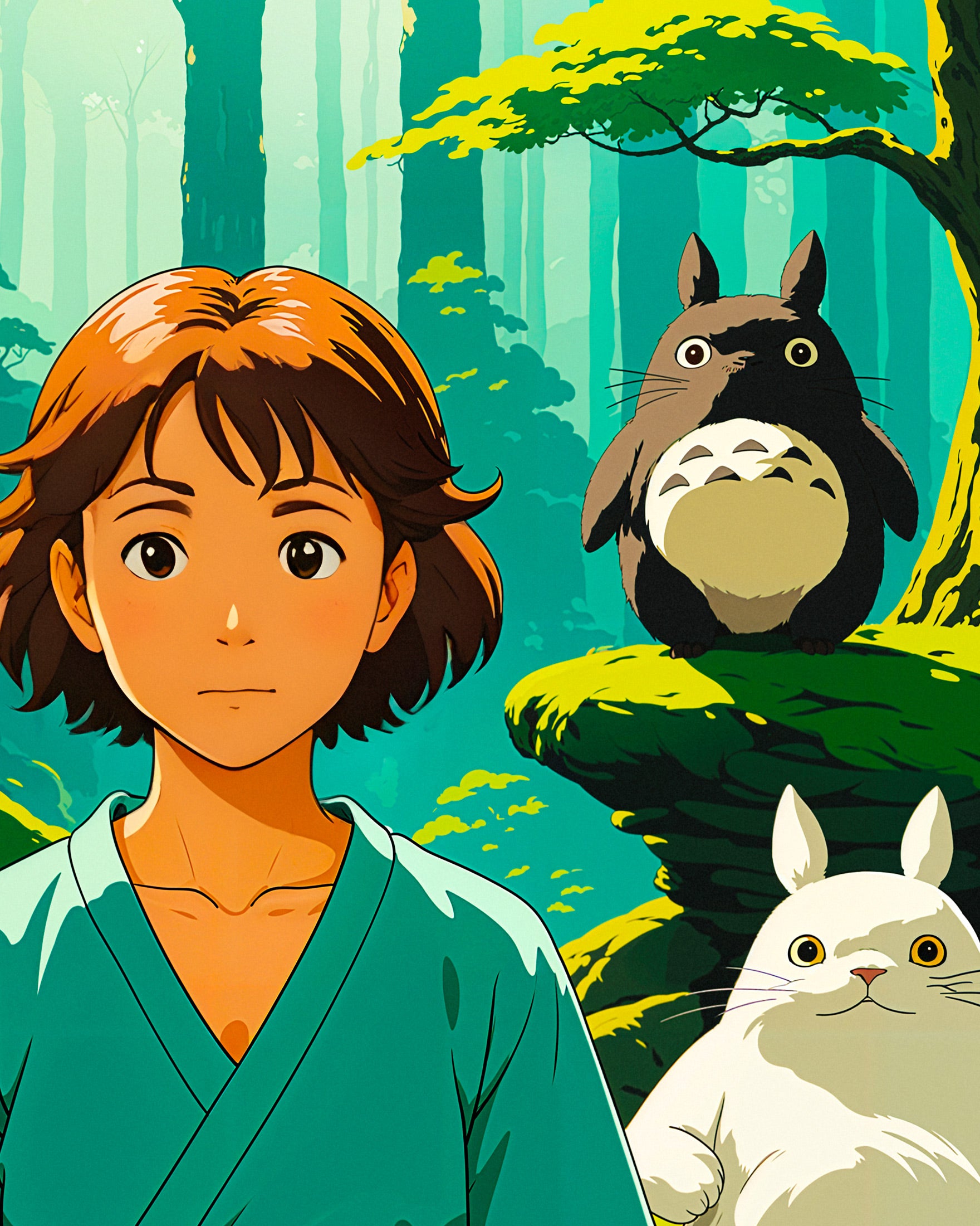 Studio Ghibli Plakat, Totoro og Meditation