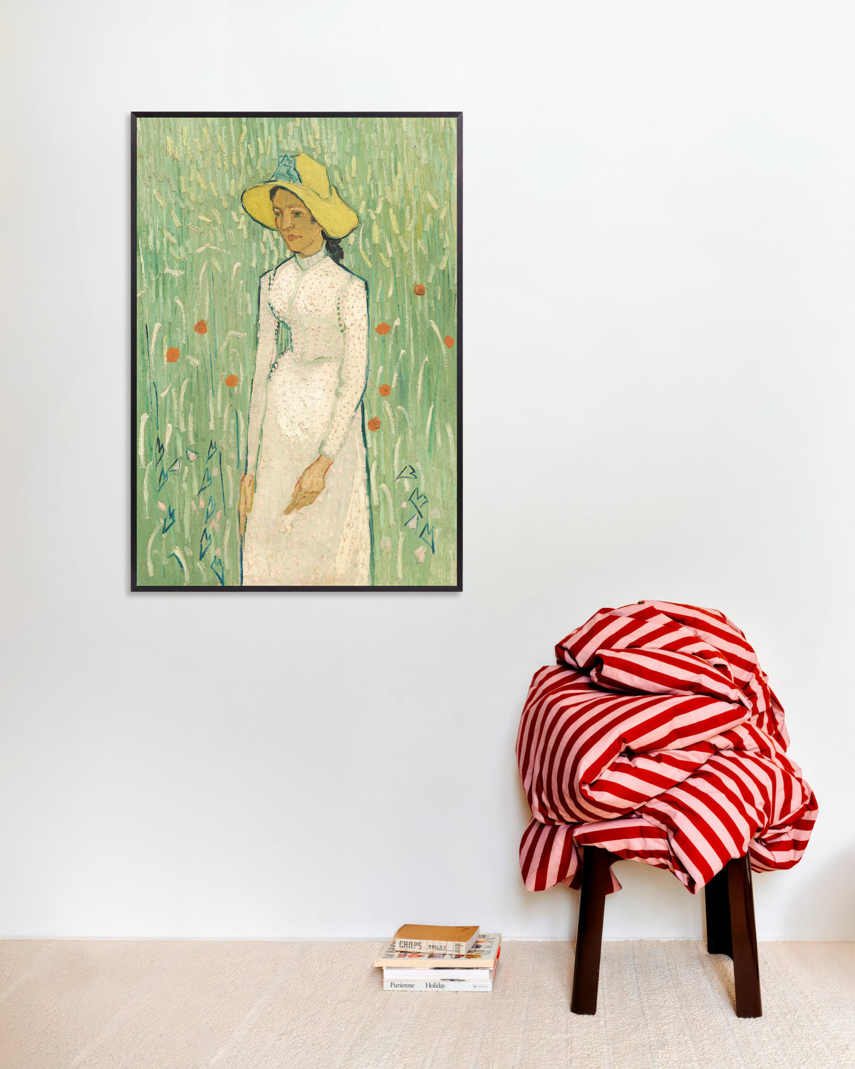 Poster af Pige i hvidt (1890) af Vincent van Gogh med metalramme