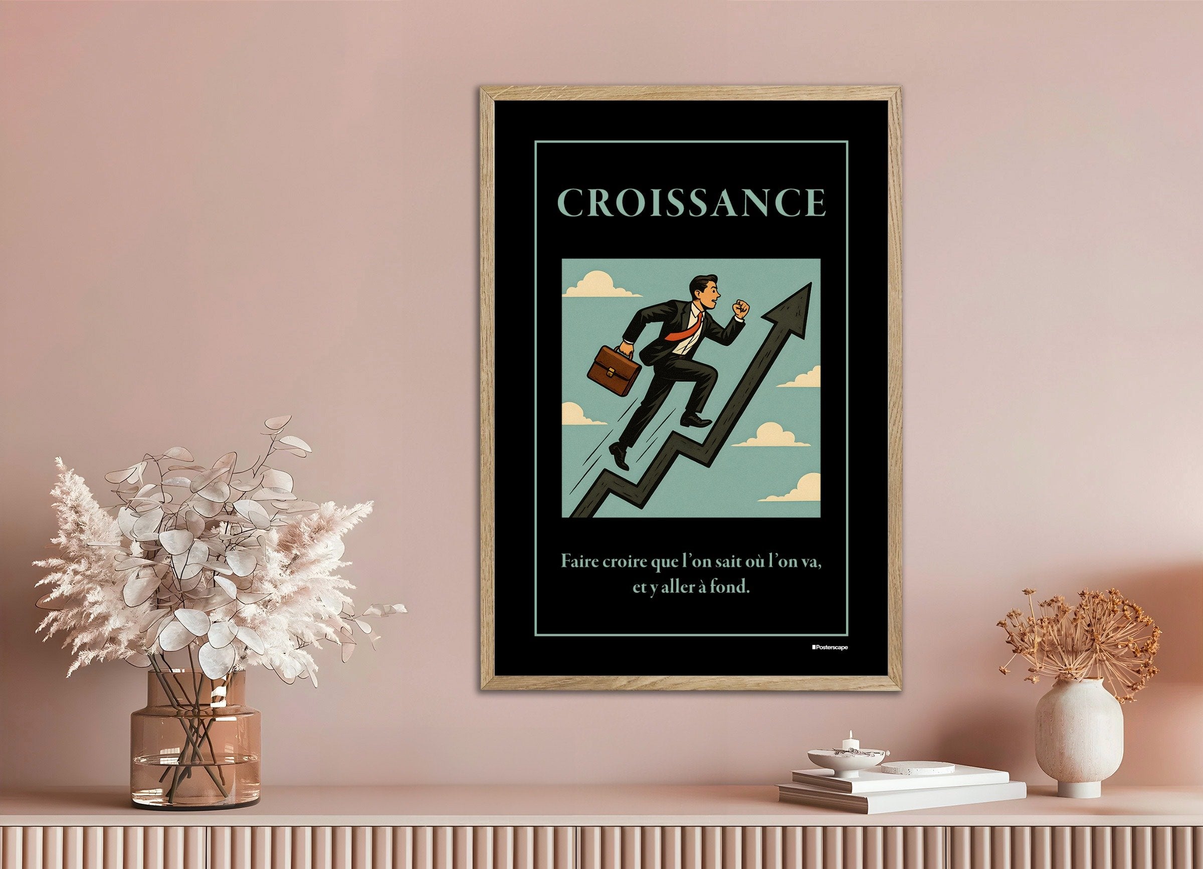 Poster of Growth - Demotivational Poster, with natural wooden frame
