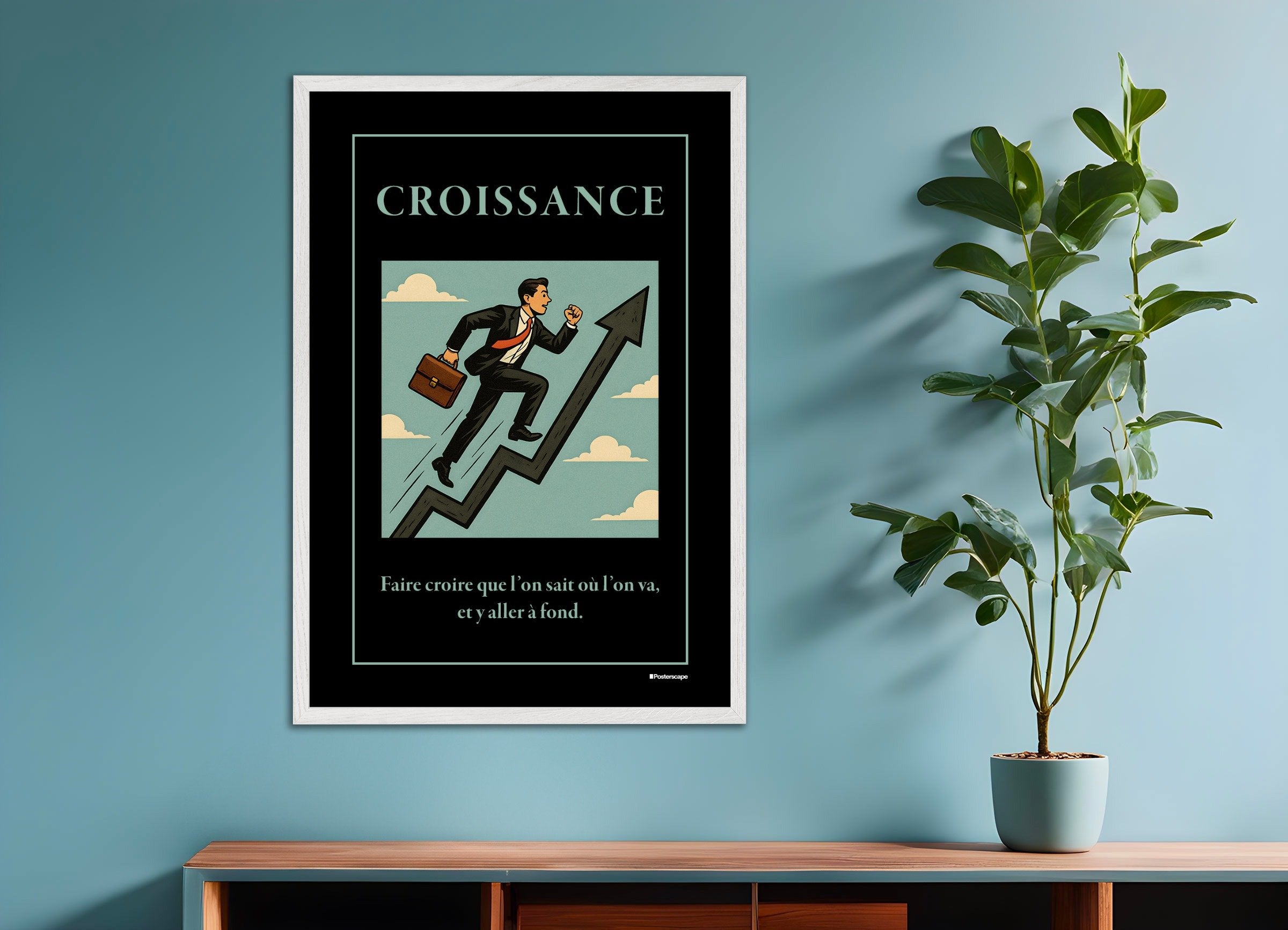 Poster of Growth - Demotivational Poster, with white wooden frame