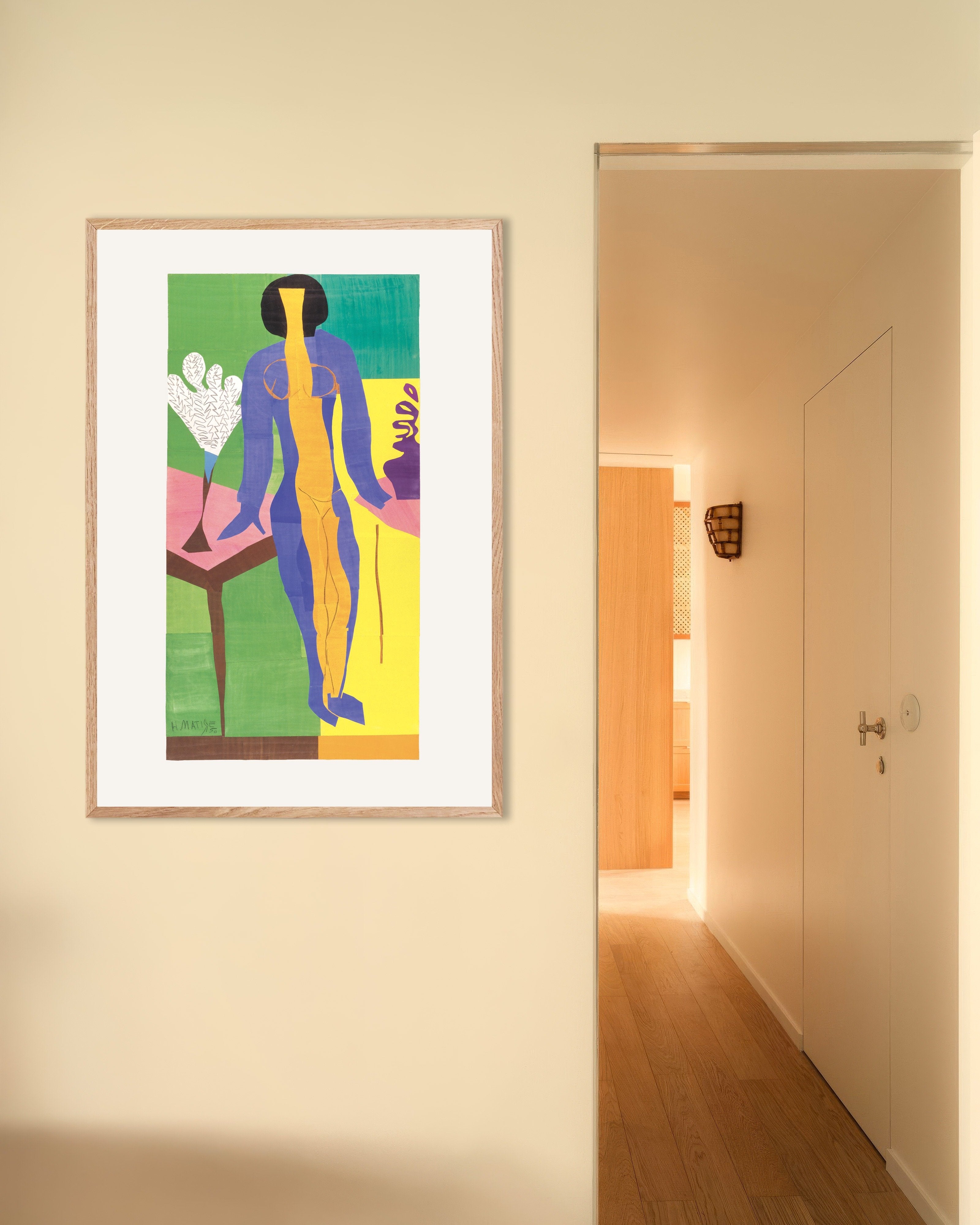 Poster of Henri Matisse Zulma poster (1950), with natural wooden frame