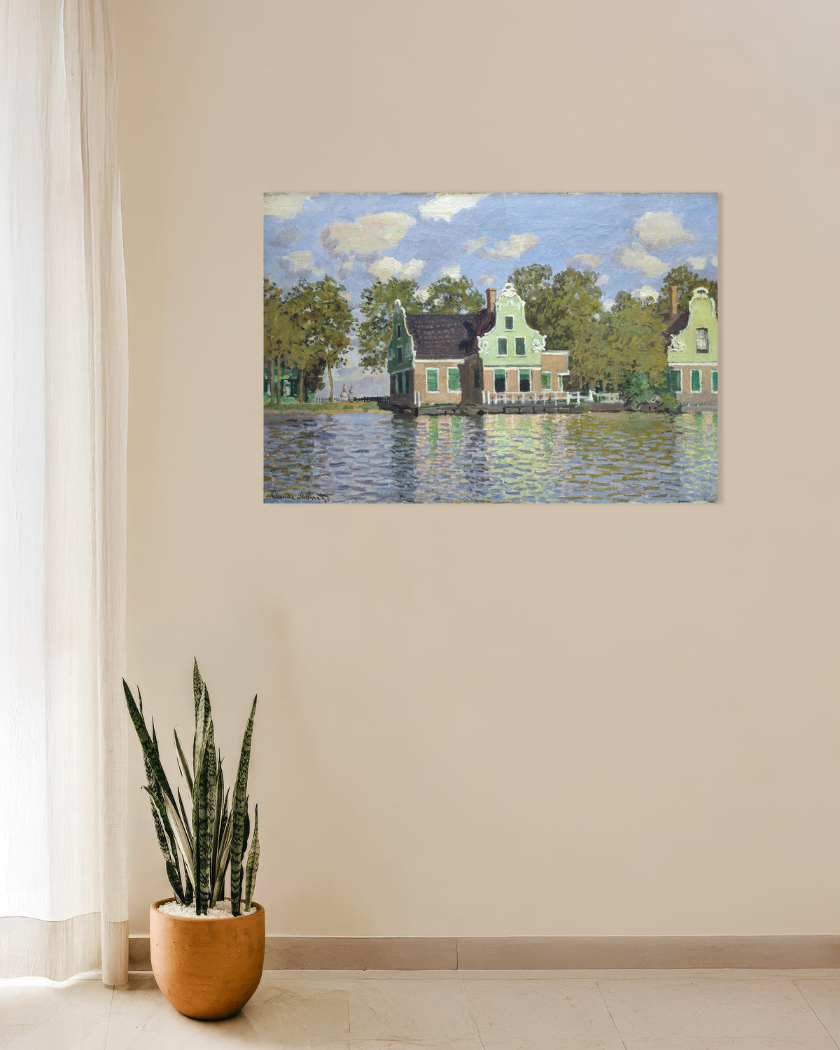 Plakat Huse ved bredden af Zaan (1871) af Claude Monet