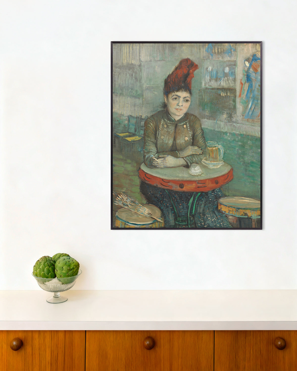 Poster af På caféen, Agostina Segatori i Le Tambourin (1887) af Vincent van Gogh med metalramme