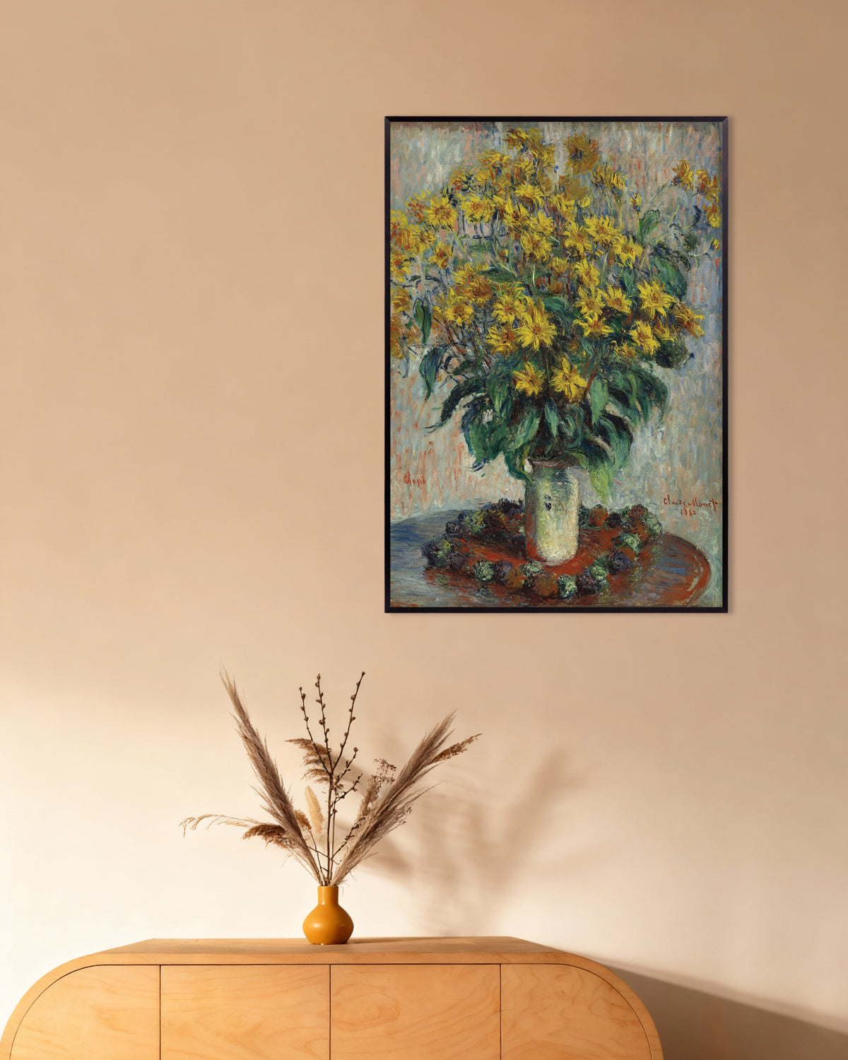 Plakat Jordskokblomster (1880) af Claude Monet med metalramme