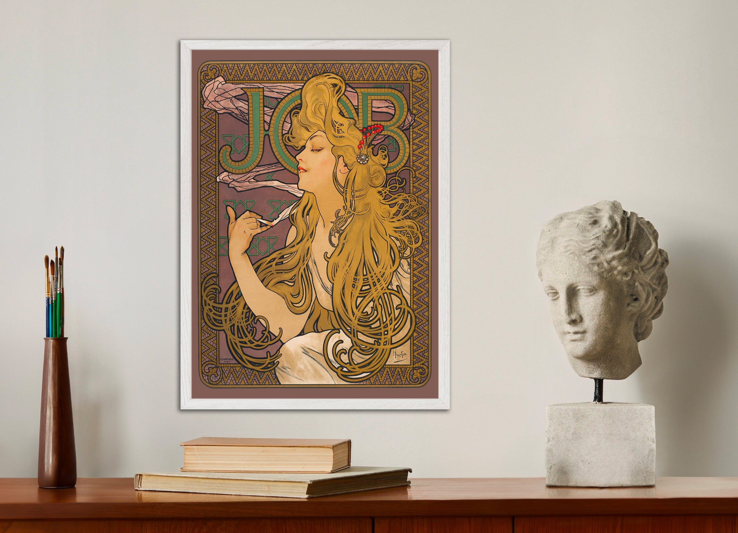 Job (1896) af Alfons Mucha - Plakat